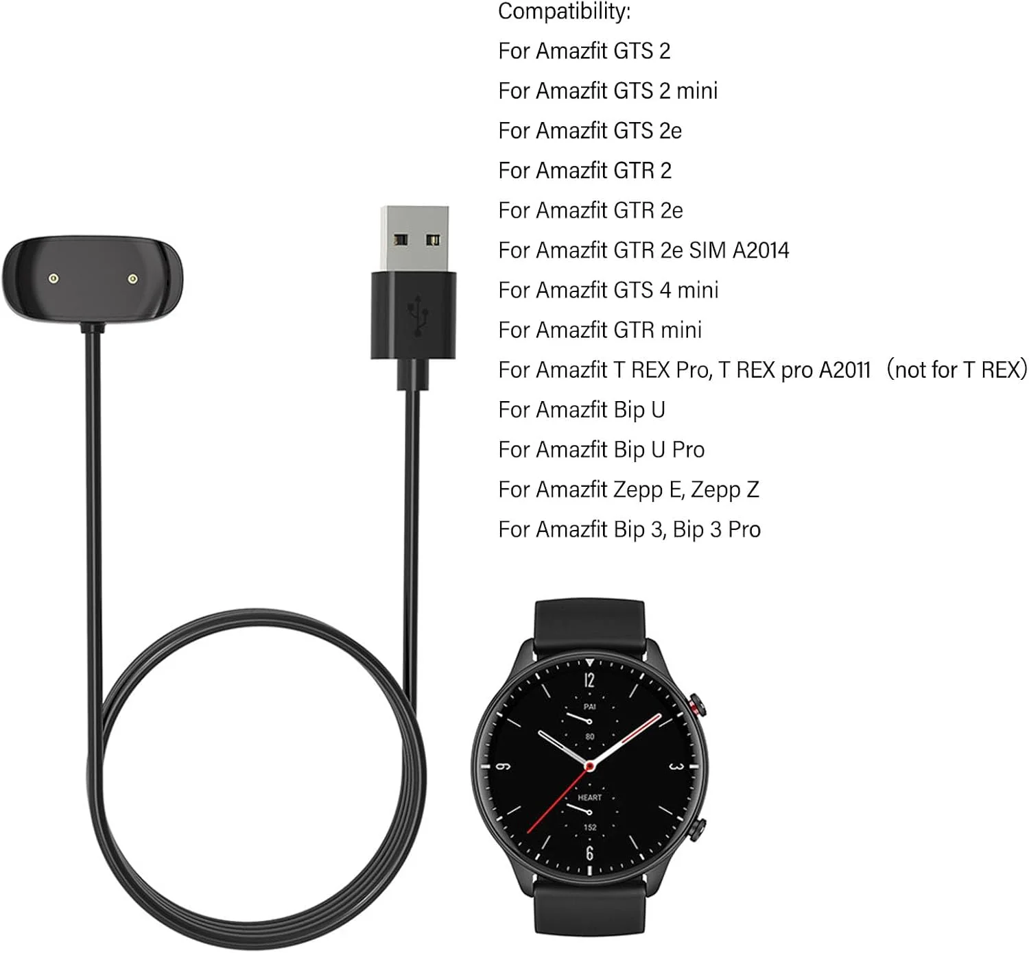 شارژر مغناطیسی سریع ساعت هوشمند، سازگار با GTS 2، GTS 2 Mini، GTS 2e، GTR 2، GTR 2e، GTS 4 Mini، GTR Mini و غیره، طراحی جمع و جور و سبک شارژر مغناطیسی سریع ساعت هوشمند، سازگار با GTS 2، GTS 2 Mini، GTS 2e، GTR 2، GTR 2e، GTS 4 Mini، GTR Mini و غیره، طراحی جمع و جور و سبک