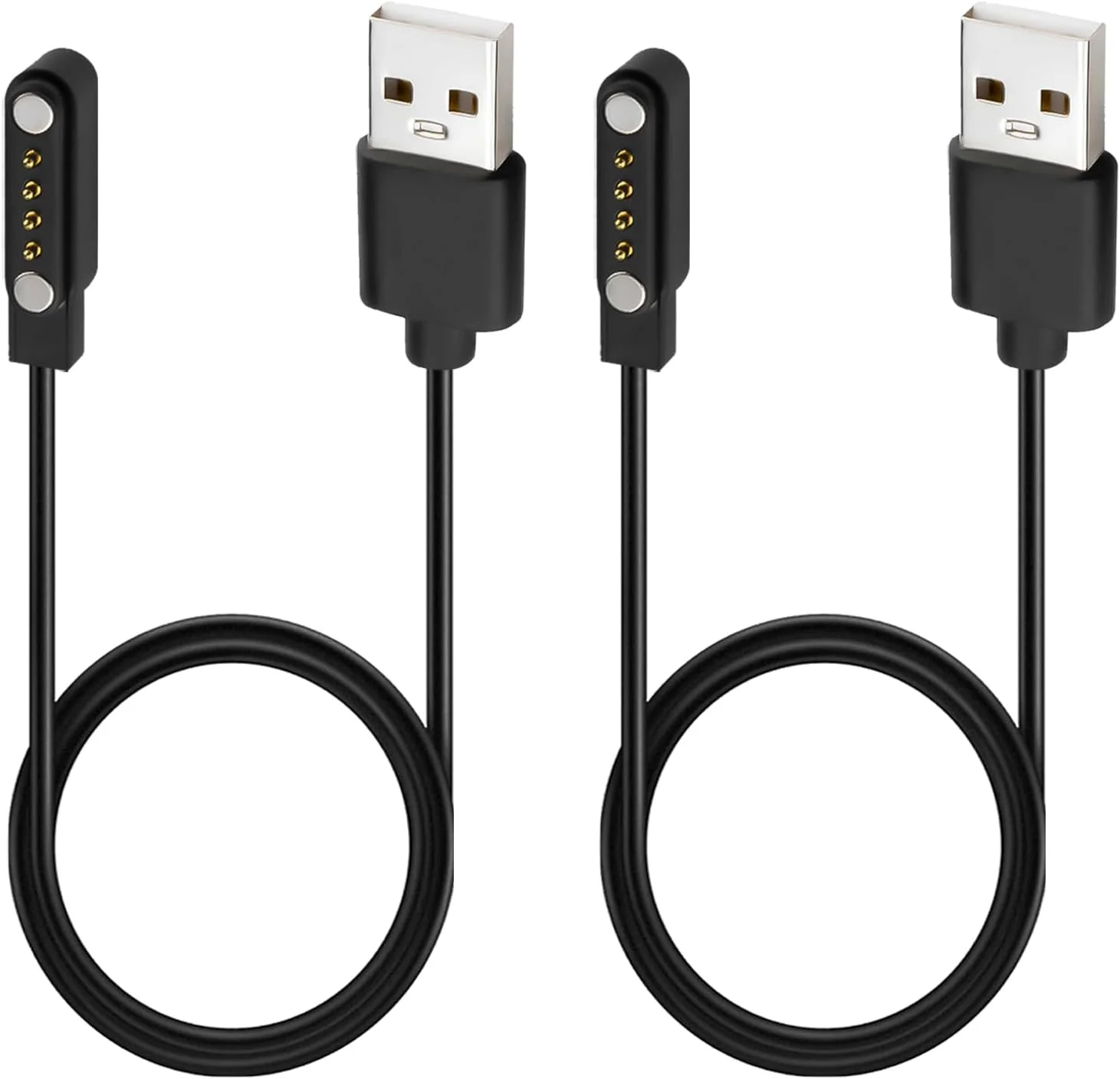 دو عدد کابل شارژ سازگار با ساعت هوشمند 4 پین با فاصله 7.62 میلی متر، کابل شارژ مغناطیسی USB برای ساعت هوشمند 4 پین، کابل شارژر جهانی، لوازم جانبی شارژ سریع مغناطیسی، مشکی دو عدد کابل شارژ سازگار با ساعت هوشمند 4 پین با فاصله 7.62 میلی متر، کابل شارژ مغناطیسی USB برای ساعت هوشمند 4 پین، کابل شارژر جهانی، لوازم جانبی شارژ سریع مغناطیسی، مشکی