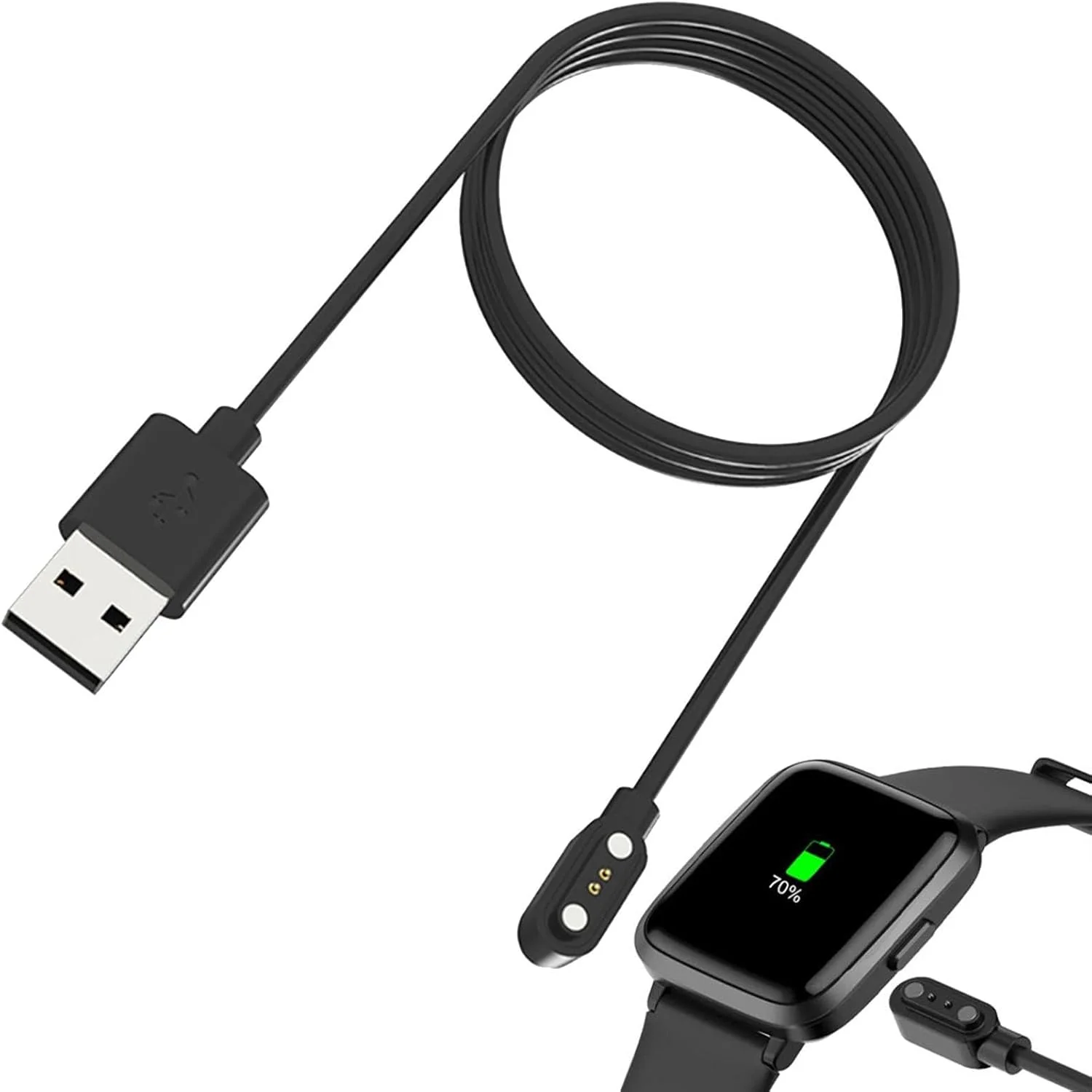 کابل شارژ ساعت هوشمند، شارژر مغناطیسی ساعت هوشمند 2 پین 2.8 میلی متر، سازگار با ساعت های هوشمند HW12 HW16، جاذبه مغناطیسی قوی، قابل حمل و سبک، 60 سانتی متر کابل شارژ ساعت هوشمند، شارژر مغناطیسی ساعت هوشمند 2 پین 2.8 میلی متر، سازگار با ساعت های هوشمند HW12 HW16، جاذبه مغناطیسی قوی، قابل حمل و سبک، 60 سانتی متر