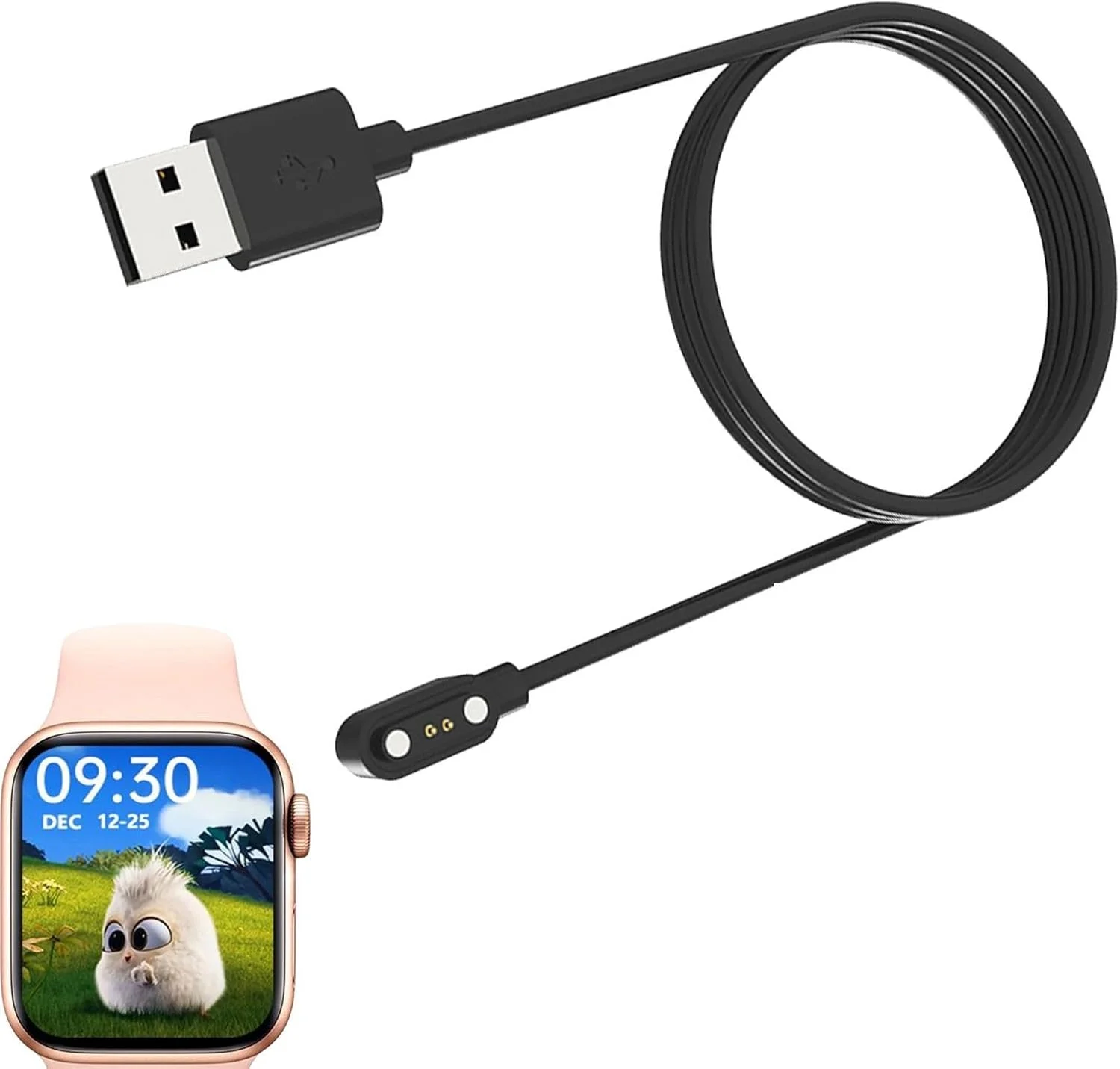 کابل شارژ ساعت هوشمند، شارژر مغناطیسی ساعت هوشمند 2 پین 2.8 میلی متر، سازگار با ساعت های هوشمند HW12 HW16، جاذبه مغناطیسی قوی، قابل حمل و سبک، 60 سانتی متر کابل شارژ ساعت هوشمند، شارژر مغناطیسی ساعت هوشمند 2 پین 2.8 میلی متر، سازگار با ساعت های هوشمند HW12 HW16، جاذبه مغناطیسی قوی، قابل حمل و سبک، 60 سانتی متر