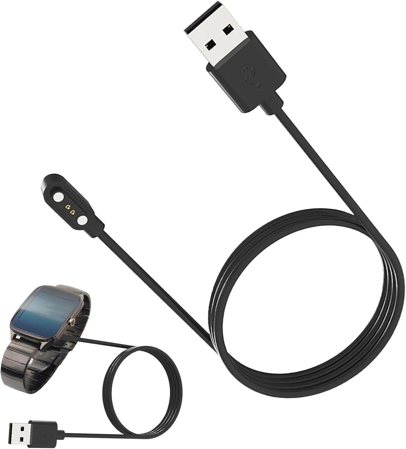 کابل شارژ ساعت هوشمند، شارژر مغناطیسی ساعت هوشمند 2 پین 2.8 میلی متر، سازگار با ساعت های هوشمند HW12 HW16، جاذبه مغناطیسی قوی، قابل حمل و سبک، 60 سانتی متر کابل شارژ ساعت هوشمند، شارژر مغناطیسی ساعت هوشمند 2 پین 2.8 میلی متر، سازگار با ساعت های هوشمند HW12 HW16، جاذبه مغناطیسی قوی، قابل حمل و سبک، 60 سانتی متر