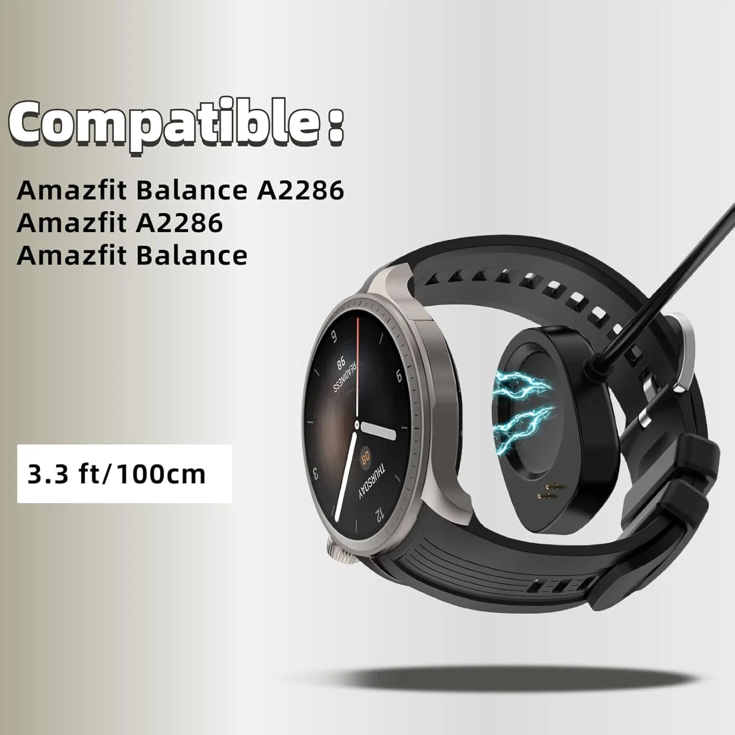 کابل شارژ Azonee سازگار با ساعت هوشمند Amazfit T-Rex 3 و Amazfit Balance، کابل USB A مغناطیسی سریع 1 متری جایگزین برای لوازم جانبی Balance A2286 (مشکی، 2 عدد) کابل شارژ Azonee سازگار با ساعت هوشمند Amazfit T-Rex 3 و Amazfit Balance، کابل USB A مغناطیسی سریع 1 متری جایگزین برای لوازم جانبی Balance A2286 (مشکی، 2 عدد)