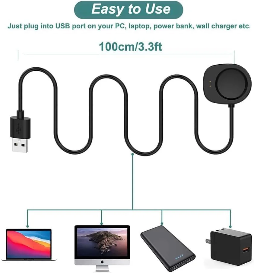 کابل شارژ Azonee سازگار با ساعت هوشمند Amazfit T-Rex 3 و Amazfit Balance، کابل USB A مغناطیسی سریع 1 متری جایگزین برای لوازم جانبی Balance A2286 (مشکی، 2 عدد) کابل شارژ Azonee سازگار با ساعت هوشمند Amazfit T-Rex 3 و Amazfit Balance، کابل USB A مغناطیسی سریع 1 متری جایگزین برای لوازم جانبی Balance A2286 (مشکی، 2 عدد)