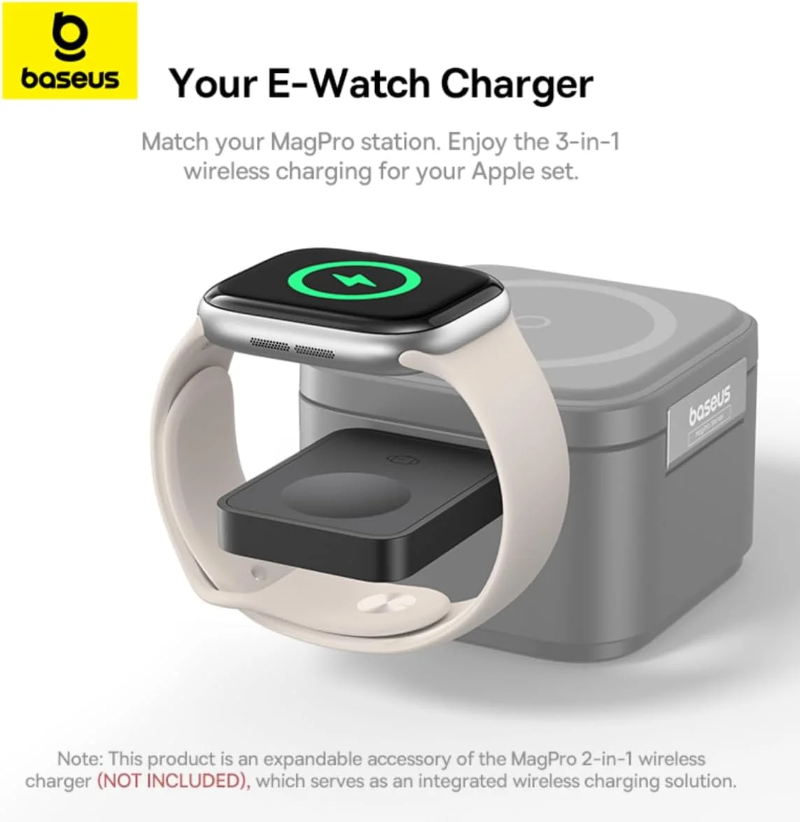 شارژر بی سیم مغناطیسی USB-C Baseus MagPro برای اپل واچ، خروجی بی سیم 2.5 وات، داک مینی شارژ سریع قابل حمل باریک، طراحی مینی سبک وزن، سازگار با اپل، سامسونگ، هواوی، شیائومی شارژر بی سیم مغناطیسی USB-C Baseus MagPro برای اپل واچ، خروجی بی سیم 2.5 وات، داک مینی شارژ سریع قابل حمل باریک، طراحی مینی سبک وزن، سازگار با اپل، سامسونگ، هواوی، شیائومی