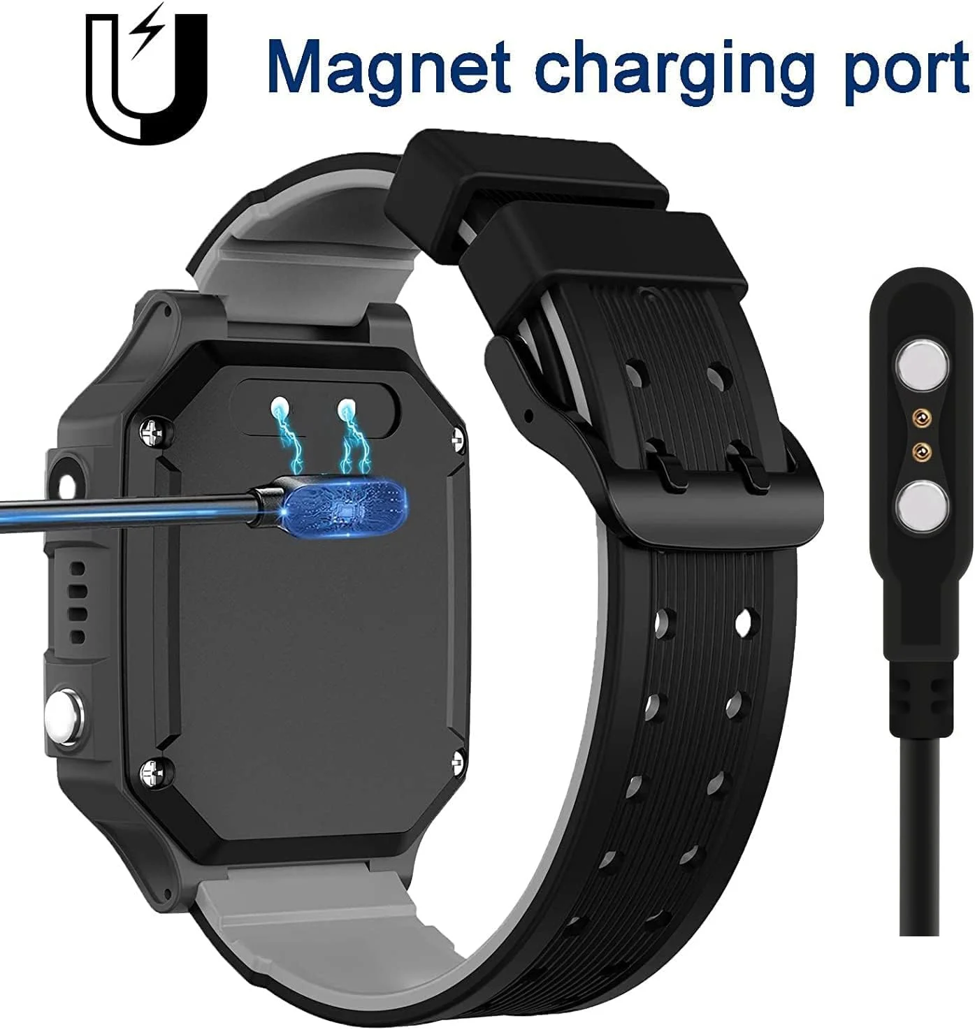 کابل شارژر ساعت هوشمند BaiWeiDun، کابل شارژ ساعت هوشمند 2 پین، شارژر مغناطیسی جهانی با فاصله پین 2.84 میلی متر