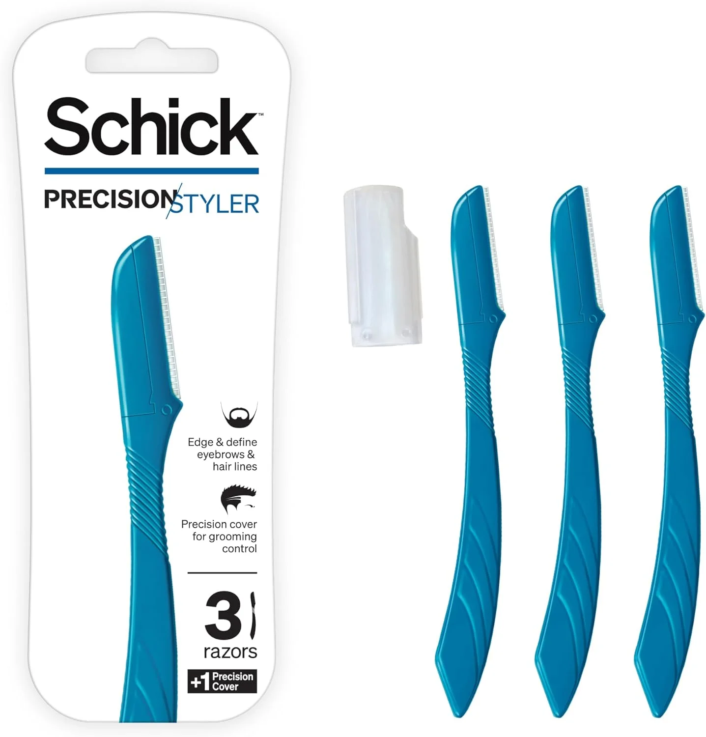 خودتراش بدن مردانه شیک Precision Styler - طراحی دقیق موهای صورت، ابرو و خط مو - طراحی ارگونومیک باریک - پوشش محافظ - Microguard از پوست در برابر بریدگی و خراش محافظت می کند - 3 عدد خودتراش بدن مردانه شیک Precision Styler - طراحی دقیق موهای صورت، ابرو و خط مو - طراحی ارگونومیک باریک - پوشش محافظ - Microguard از پوست در برابر بریدگی و خراش محافظت می کند - 3 عدد