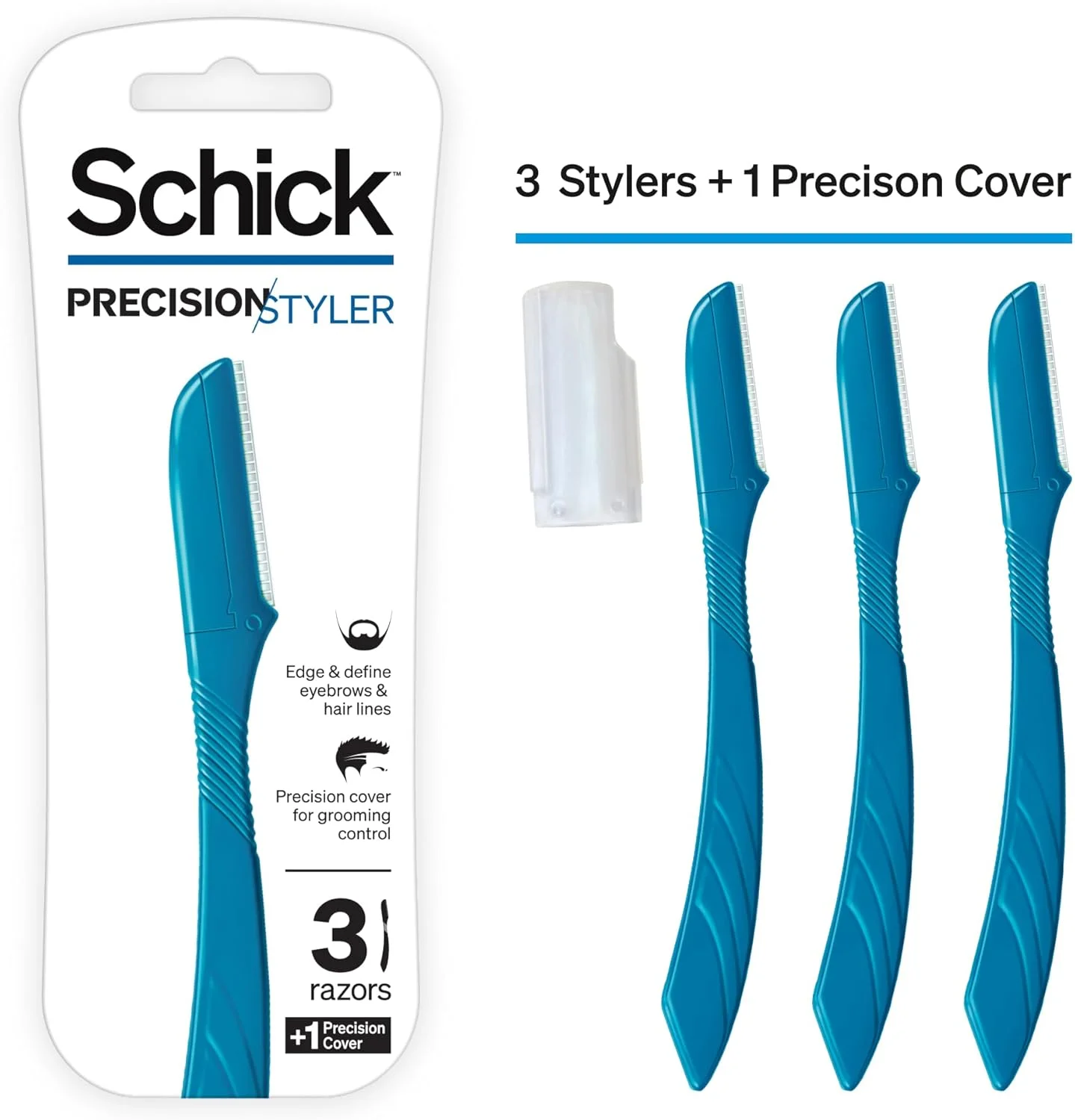 خودتراش بدن مردانه شیک Precision Styler - طراحی دقیق موهای صورت، ابرو و خط مو - طراحی ارگونومیک باریک - پوشش محافظ - Microguard از پوست در برابر بریدگی و خراش محافظت می کند - 3 عدد خودتراش بدن مردانه شیک Precision Styler - طراحی دقیق موهای صورت، ابرو و خط مو - طراحی ارگونومیک باریک - پوشش محافظ - Microguard از پوست در برابر بریدگی و خراش محافظت می کند - 3 عدد