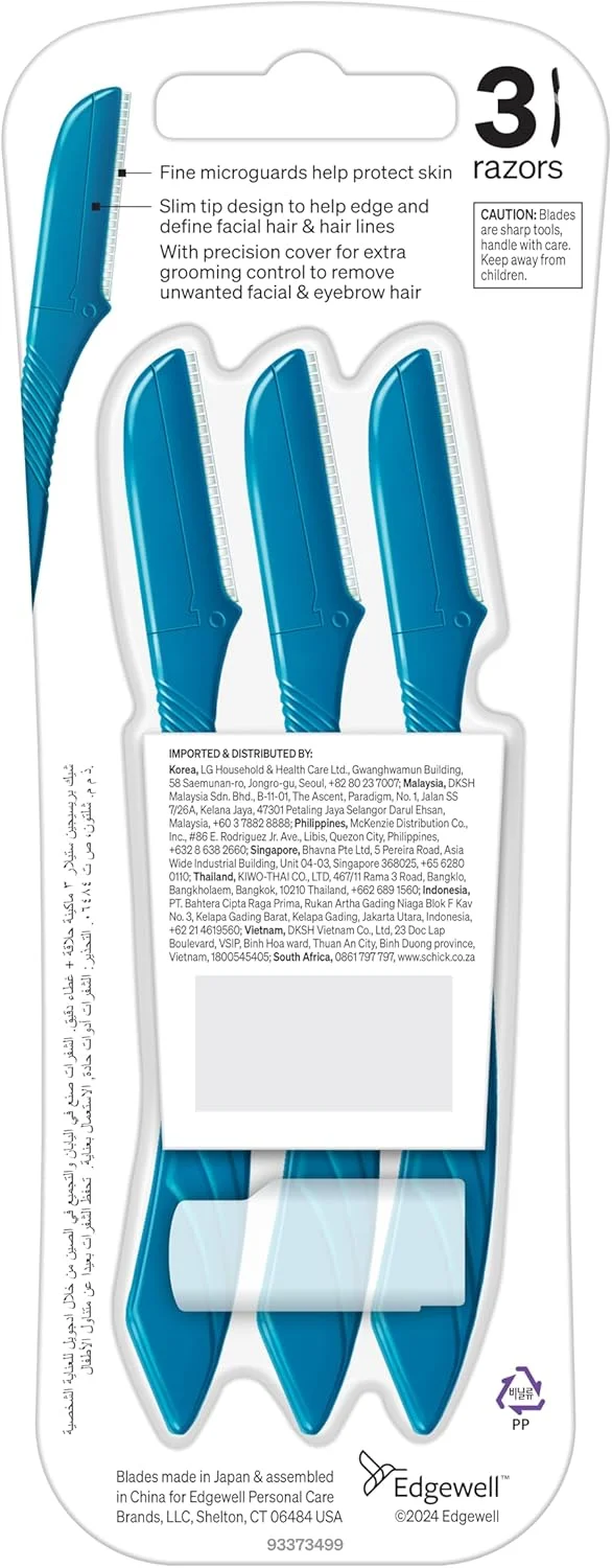 خودتراش بدن مردانه شیک Precision Styler - طراحی دقیق موهای صورت، ابرو و خط مو - طراحی ارگونومیک باریک - پوشش محافظ - Microguard از پوست در برابر بریدگی و خراش محافظت می کند - 3 عدد خودتراش بدن مردانه شیک Precision Styler - طراحی دقیق موهای صورت، ابرو و خط مو - طراحی ارگونومیک باریک - پوشش محافظ - Microguard از پوست در برابر بریدگی و خراش محافظت می کند - 3 عدد