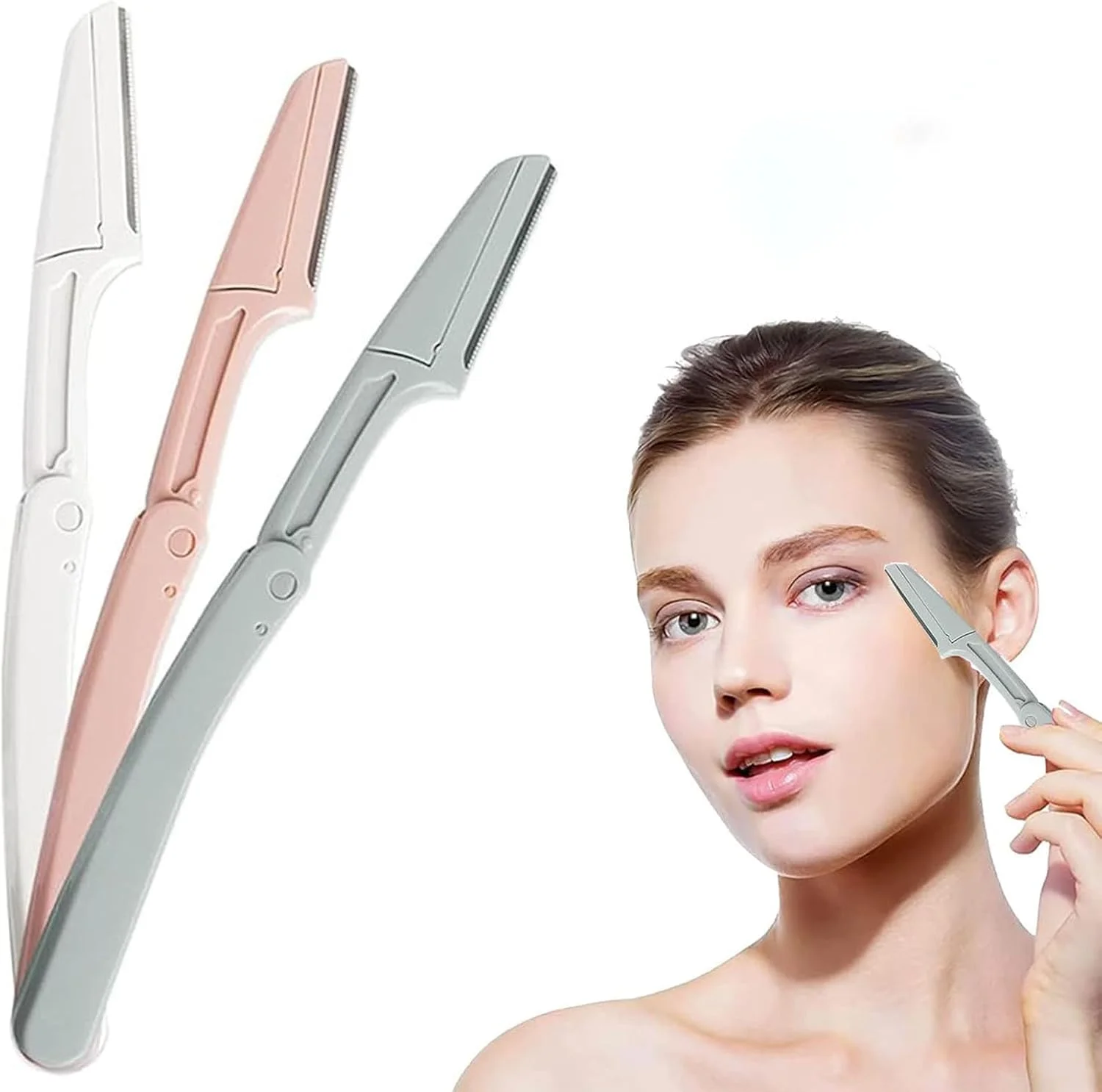 تیغ ابرو رایان، تیغ درماپلین، ابزار درماپلنینگ 3 عددی تاچ آپ با پوشش دقیق، تیغ صورت برای زنان، تیغ ابرو، تیغ صورت، تیغ صورت زنانه از بین برنده کرک هلو