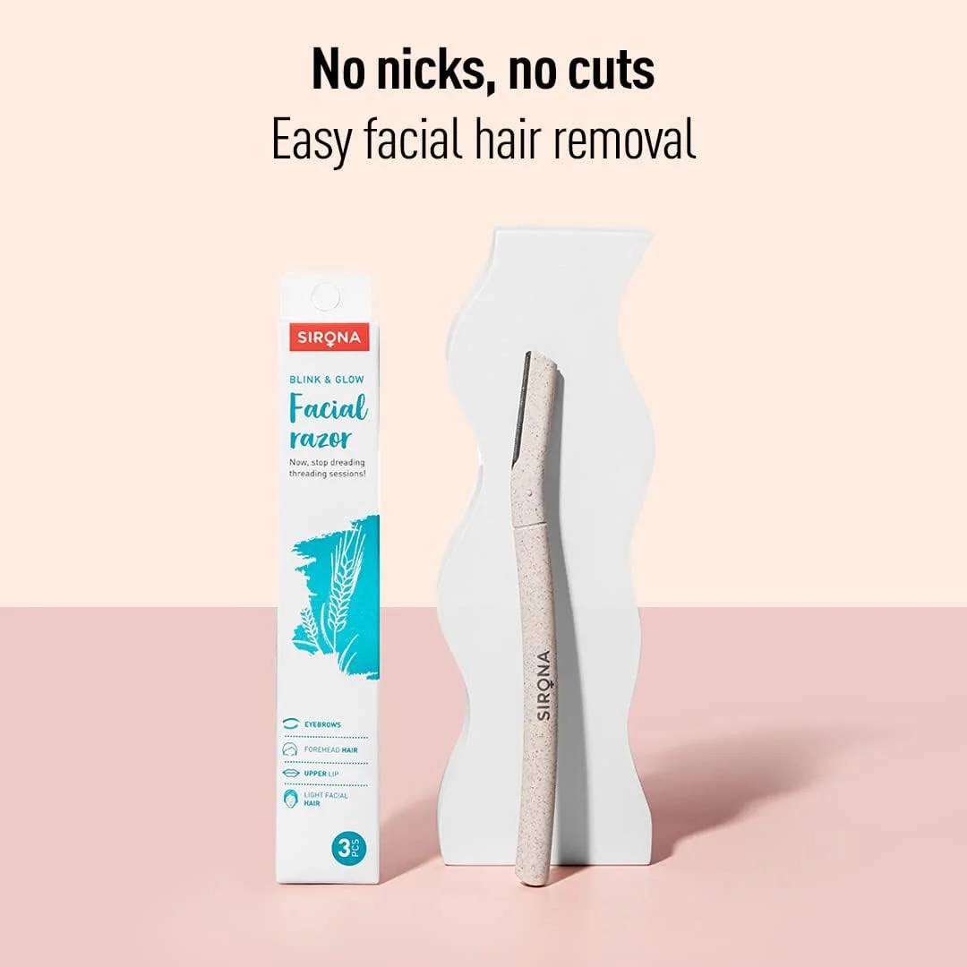 تیغ ابرو زنانه سیرونا بلینک | مناسب از بین بردن موهای صورت و لب بالا، حالت دهنده ابرو و ابزار درماپلنینگ (تیغ صورت، 6 عدد) تیغ ابرو زنانه سیرونا بلینک | مناسب از بین بردن موهای صورت و لب بالا، حالت دهنده ابرو و ابزار درماپلنینگ (تیغ صورت، 6 عدد)