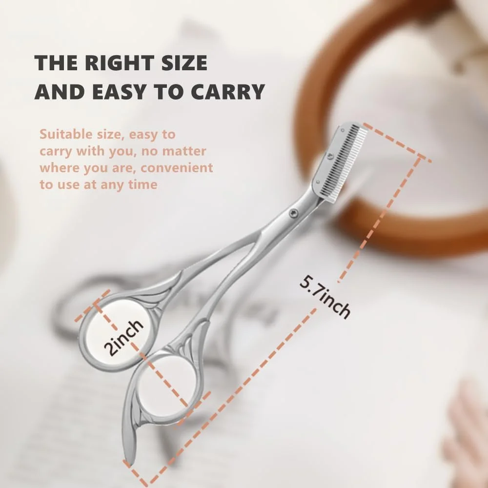 قیچی ابرو دقیق با شانه و برس تمیز کننده - قیچی حالت دهنده ابرو برای آقایان و بانوان، ابزار آرایشی برای پیرایش، حالت دادن و جزئیات تیغ ابرو قیچی ابرو دقیق با شانه و برس تمیز کننده - قیچی حالت دهنده ابرو برای آقایان و بانوان، ابزار آرایشی برای پیرایش، حالت دادن و جزئیات تیغ ابرو