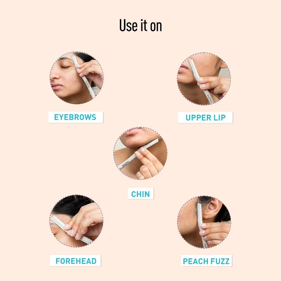 تیغ ابرو زنانه سیرونا بلینک | مناسب از بین بردن موهای صورت و لب بالا، حالت دهنده ابرو و ابزار درماپلنینگ (تیغ صورت، 6 عدد) تیغ ابرو زنانه سیرونا بلینک | مناسب از بین بردن موهای صورت و لب بالا، حالت دهنده ابرو و ابزار درماپلنینگ (تیغ صورت، 6 عدد)