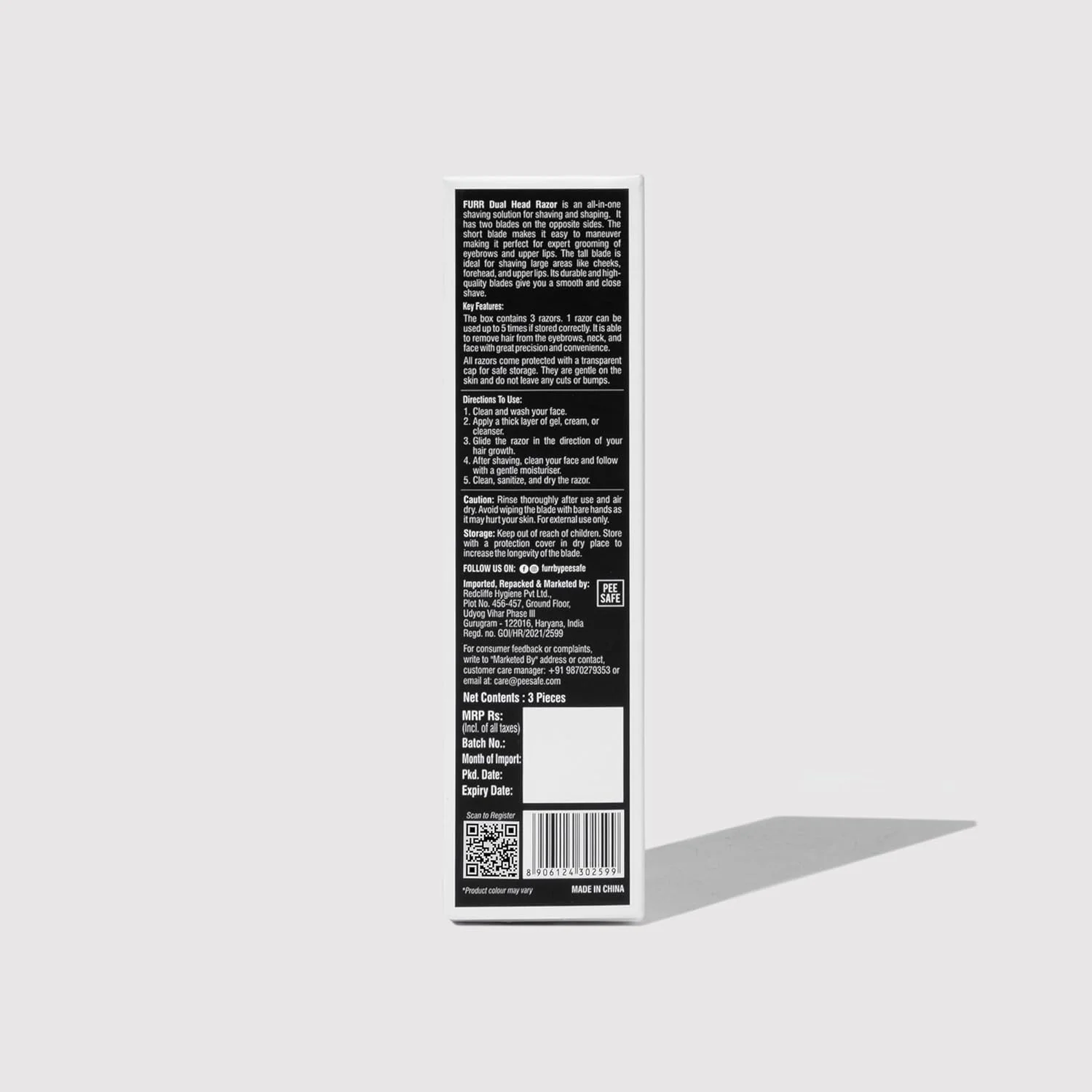 تیغ صورت دو سر PEE SAFE Furr، بسته 3 عددی تیغ صورت دو سر PEE SAFE Furr، بسته 3 عددی