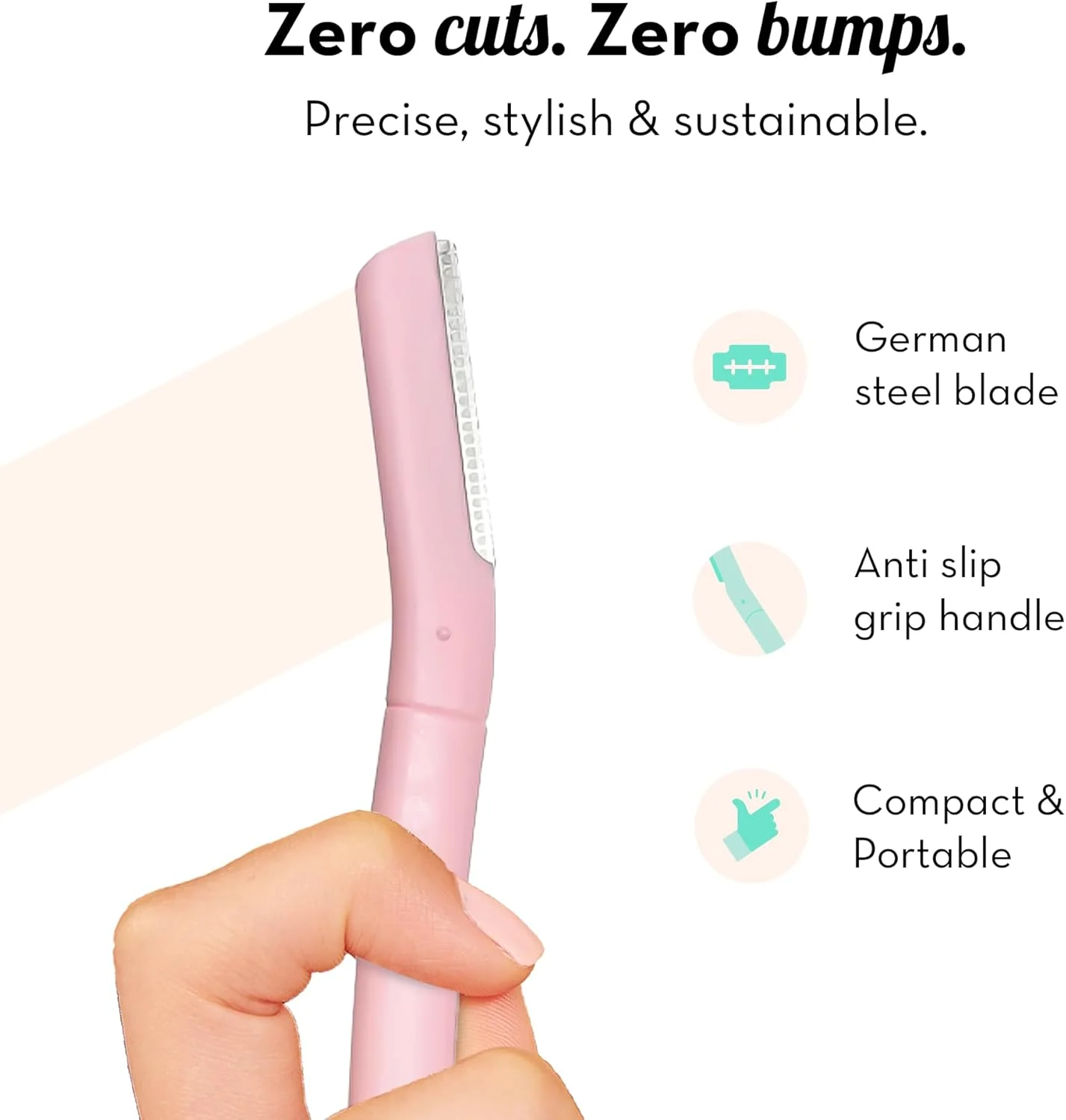 تیغ اصلاح صورت مخملی بی نقص و قابل استفاده مجدد برای بانوان (بسته 3 عددی) | تیغ ابرو و صورت با تیغه فولادی آلمانی تک | از بین بردن فوری و بدون درد موهای لب بالا، پیشانی، خط ریش | جلوگیری از تیغ تیغ اصلاح صورت مخملی بی نقص و قابل استفاده مجدد برای بانوان (بسته 3 عددی) | تیغ ابرو و صورت با تیغه فولادی آلمانی تک | از بین بردن فوری و بدون درد موهای لب بالا، پیشانی، خط ریش | جلوگیری از تیغ