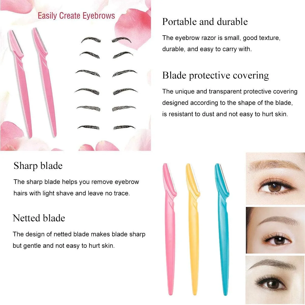 تیغ ابرو ORiTi بسته 3 عددی، اصلاح کننده و حالت دهنده با پوشش دقیق برای آقایان و بانوان، دقت و تیزی بالا برای مرتب کردن و حالت دادن به ابروها، 3 رنگ تیغ ابرو ORiTi بسته 3 عددی، اصلاح کننده و حالت دهنده با پوشش دقیق برای آقایان و بانوان، دقت و تیزی بالا برای مرتب کردن و حالت دادن به ابروها، 3 رنگ