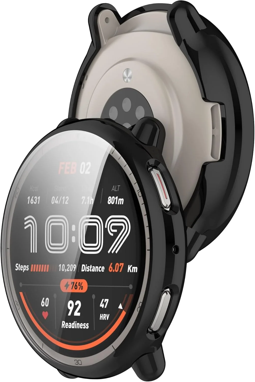 محافظ سیلیکونی نرم SKEIDO مناسب برای Amazfit Active 2، پوشش محافظ تمام اطراف TPU سازگار با ساعت هوشمند Amazfit Active 2 (مشکی)