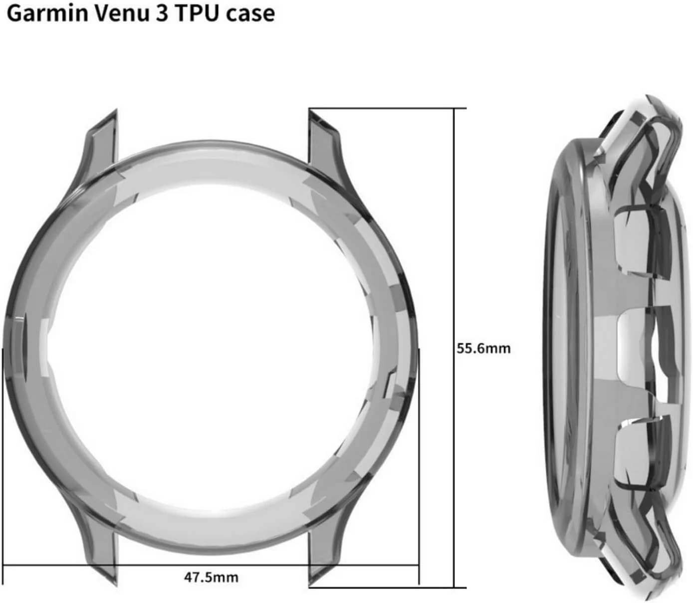 محافظ صفحه نمایش Skeido برای Garmin Venu 3، قاب محافظ TPU برای ساعت هوشمند Venu3، محافظ دور تا دور (مشکی) محافظ صفحه نمایش Skeido برای Garmin Venu 3، قاب محافظ TPU برای ساعت هوشمند Venu3، محافظ دور تا دور (مشکی)