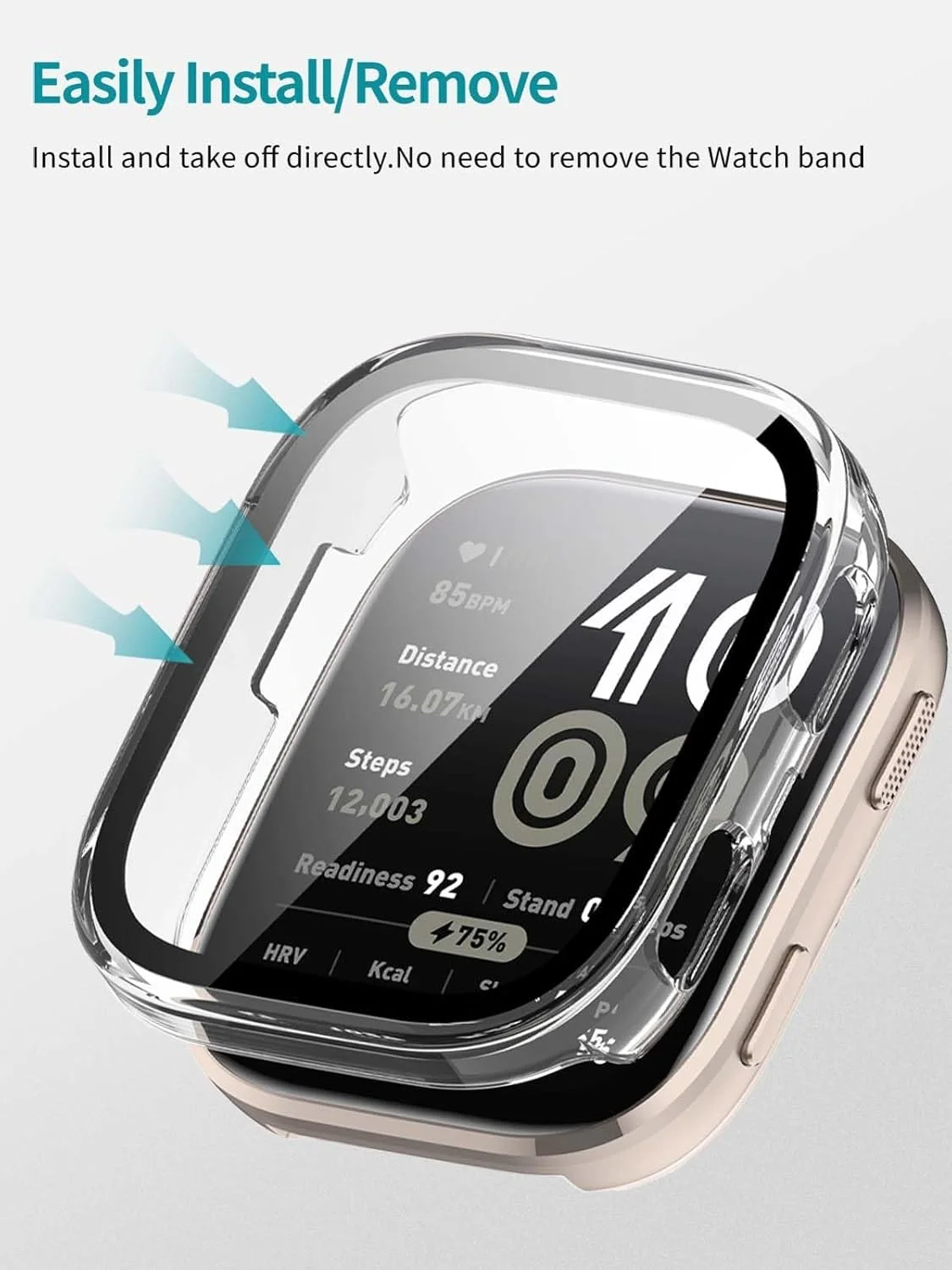 قاب محافظ ساعت هوشمند Amazfit Bip 6، کاور محافظ با محافظ صفحه نمایش شیشه ای حرارت دیده 9H داخلی، بدنه PC سخت، نصب آسان، سازگار با Amazfit Bip 6 46mm (شفاف) - 2 در 1 قاب محافظ ساعت هوشمند Amazfit Bip 6، کاور محافظ با محافظ صفحه نمایش شیشه ای حرارت دیده 9H داخلی، بدنه PC سخت، نصب آسان، سازگار با Amazfit Bip 6 46mm (شفاف) - 2 در 1