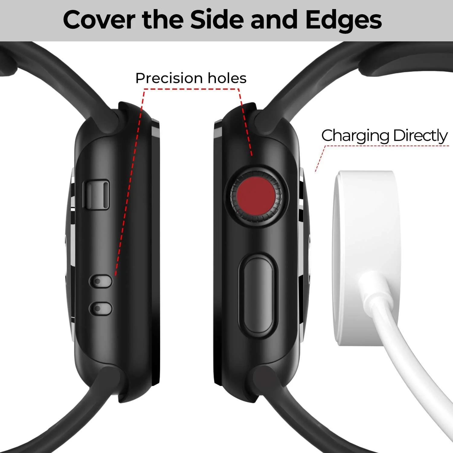 محافظ صفحه نمایش ساعت هوشمند PZOZ اپل واچ سری 3، قاب PC و فیلم PET محافظ بامپر دور تا دور سازگار با لوازم جانبی ساعت هوشمند iWatch 38mm (مشکی) محافظ صفحه نمایش ساعت هوشمند PZOZ اپل واچ سری 3، قاب PC و فیلم PET محافظ بامپر دور تا دور سازگار با لوازم جانبی ساعت هوشمند iWatch 38mm (مشکی)