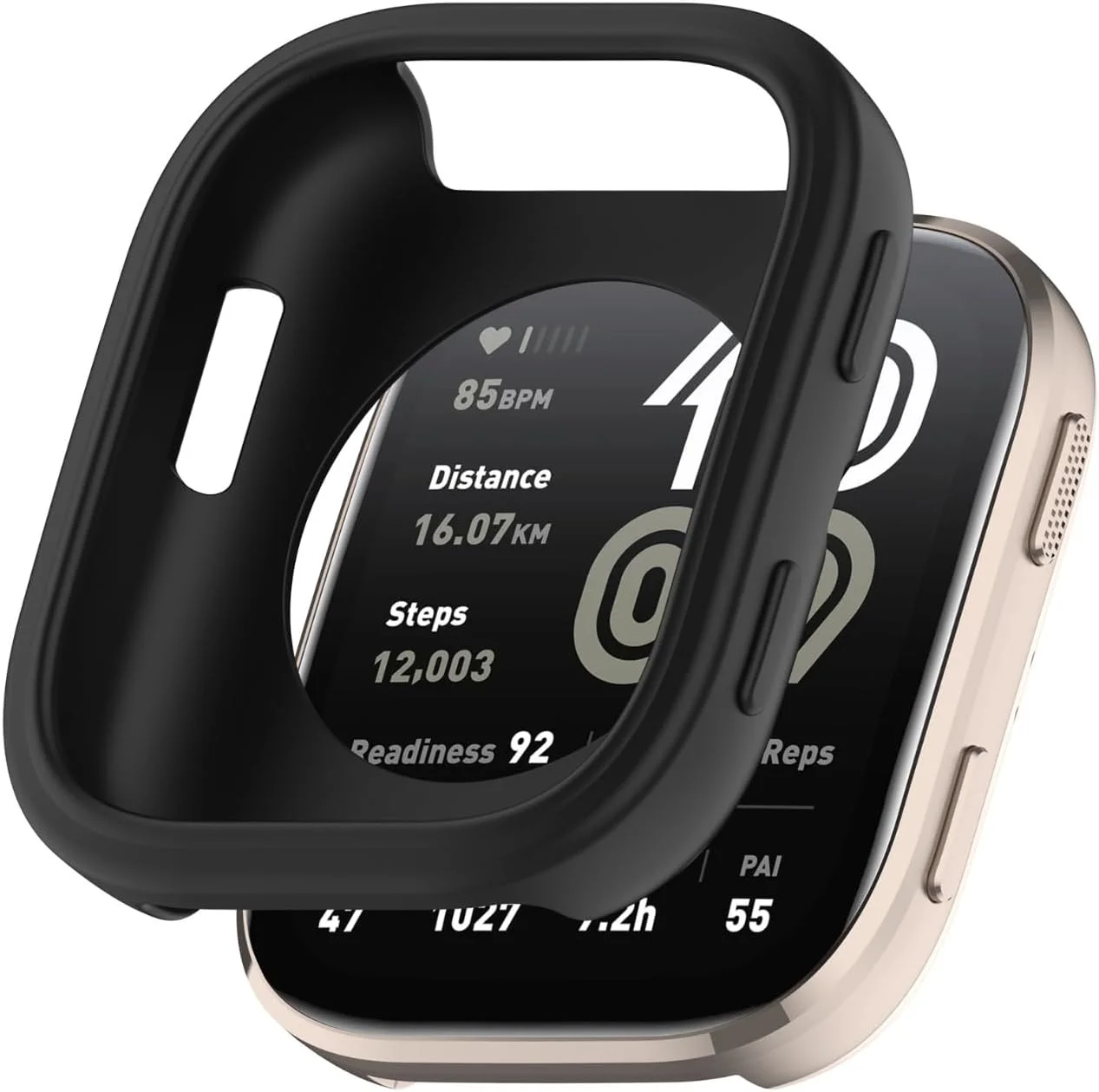 قاب سیلیکونی SKEIDO برای Huami Amazfit Bip6 (A2435)، کاور TPU نرم و ضد ضربه، محافظ صفحه نمایش فراگیر، قاب محافظ برای ساعت هوشمند Amazfit Bip 6 (مشکی)