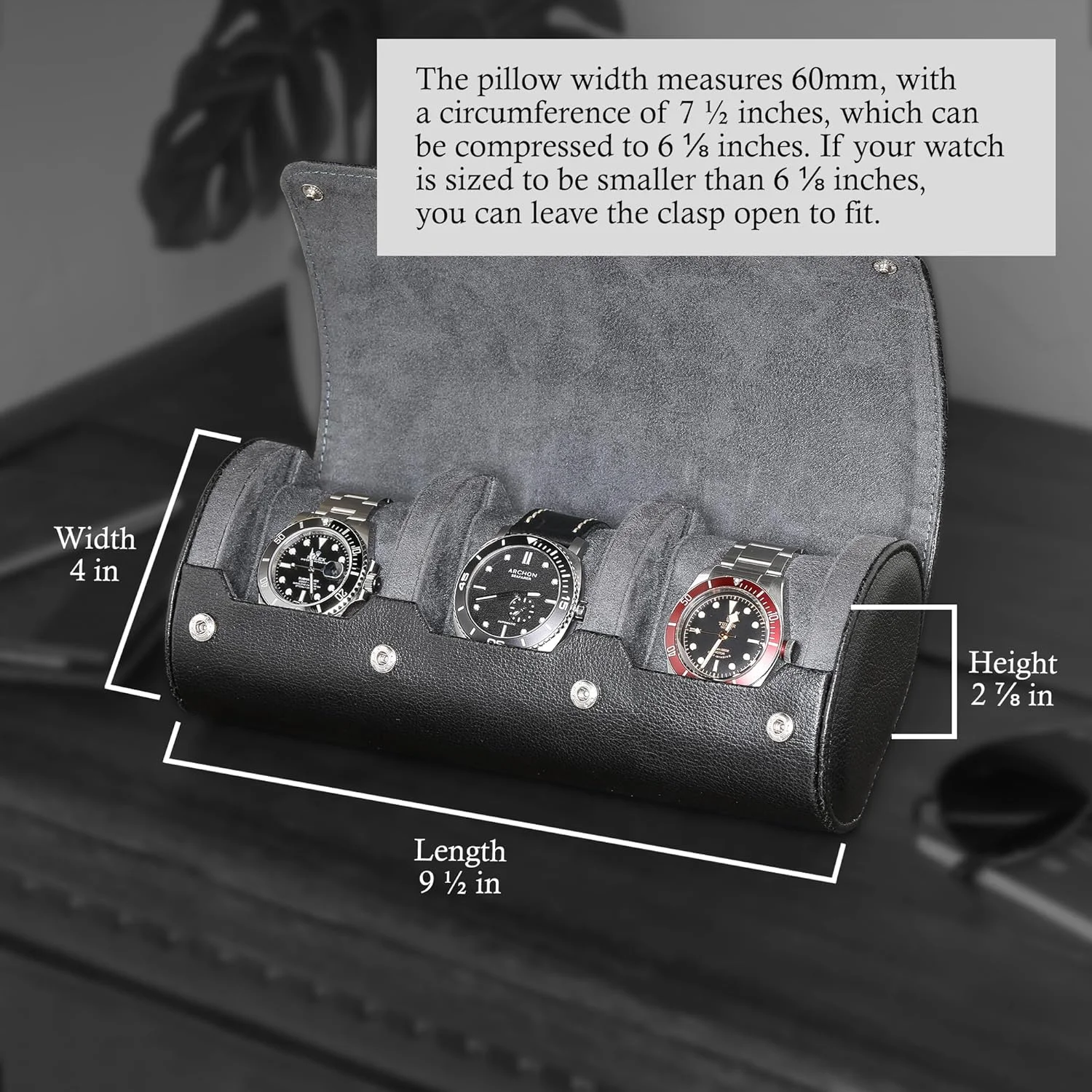 کیف رولی مسافرتی ساعت ROTHWELL برای 3 ساعت | محافظت بادوام و قابل حمل، مناسب برای تمام ساعتهای مچی و ساعتهای هوشمند تا 50 میلیمتر (مشکی/خاکستری) کیف رولی مسافرتی ساعت ROTHWELL برای 3 ساعت | محافظت بادوام و قابل حمل، مناسب برای تمام ساعتهای مچی و ساعتهای هوشمند تا 50 میلیمتر (مشکی/خاکستری)