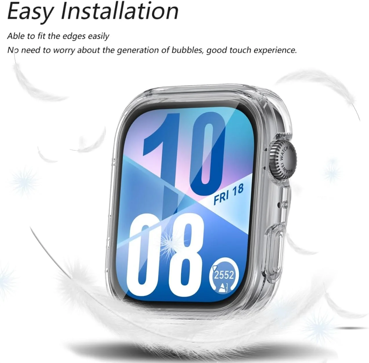 محافظ صفحه نمایش و قاب یک عددی SKEIDO برای ساعت هوشمند Huawei Watch Fit 4، پوشش کامل TPU نرم و ضد ضربه و ضد خش برای ساعت هوشمند Huawei Watch Fit4 (شفاف)