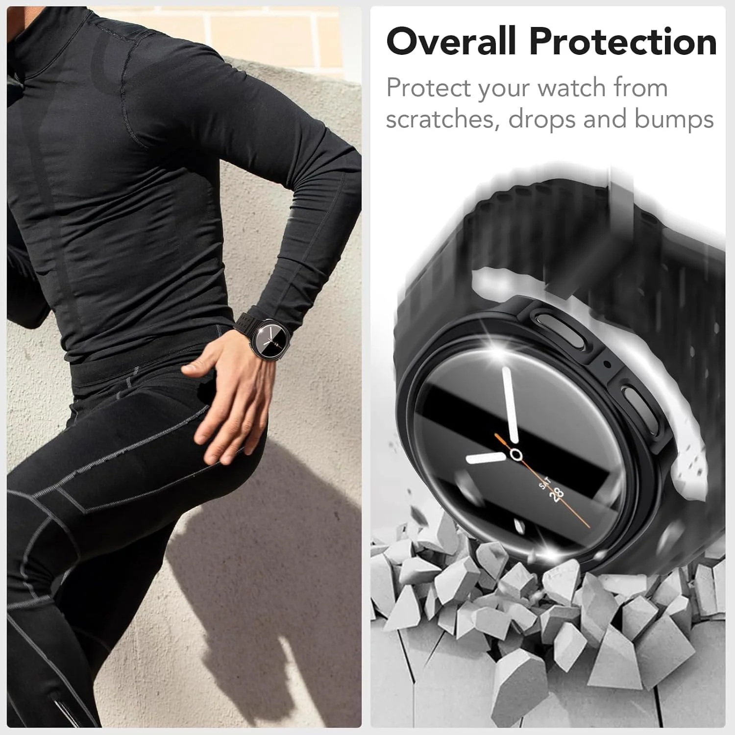 محافظ صفحه نمایش گلکسی واچ 8، قاب سامسونگ واچ 8، پوشش شیشه ای حرارت دیده با سپر سخت برای محافظت در برابر خراش و ایمنی کامل نمایشگر، سازگار با ساعت هوشمند 40 میلی متری، 2 عددی