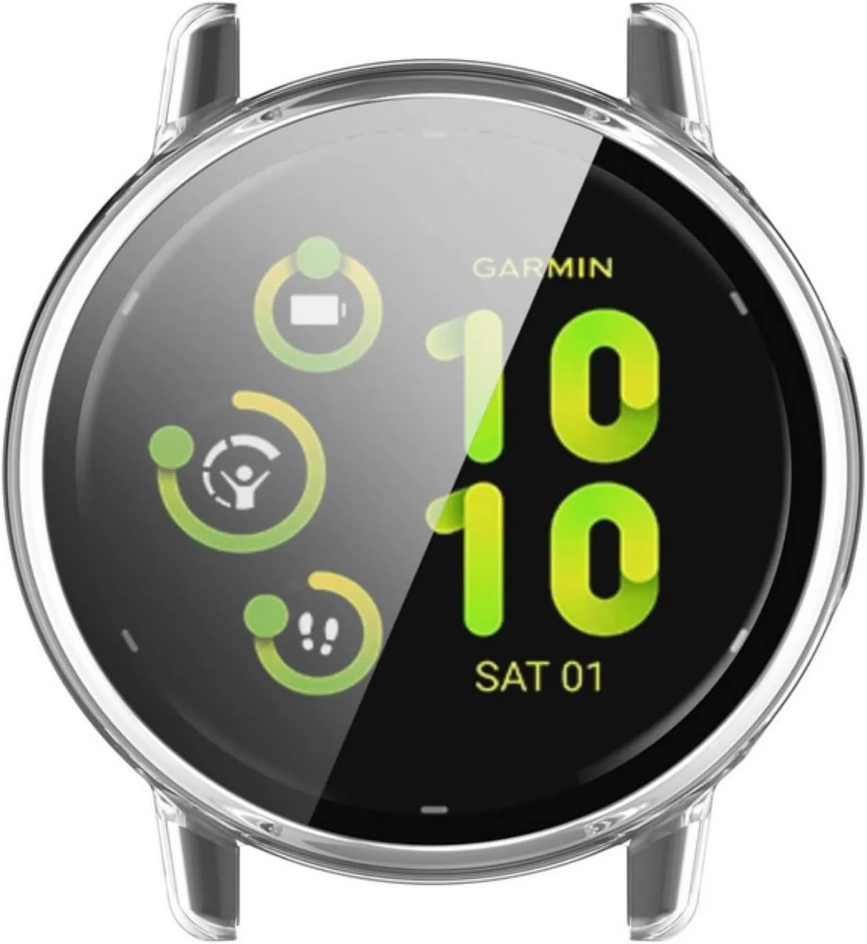 قاب محافظ سخت کامپیوتر SKEIDO به همراه محافظ صفحه نمایش شیشه ای تمپرد و بامپر برای ساعت هوشمند Garmin Active5 - شفاف