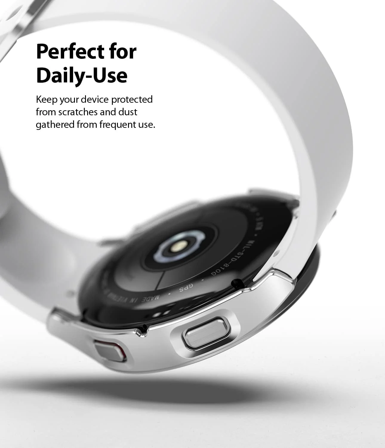 قاب باریک رینکه سازگار با ساعت هوشمند سامسونگ گلکسی واچ 4 40 میلی‌متری / گلکسی واچ FE (بسته 2 عددی) پوشش سخت و نازک پلی کربنات [فقط قاب] لوازم جانبی - شفاف و کروم (بسته 2 عددی)