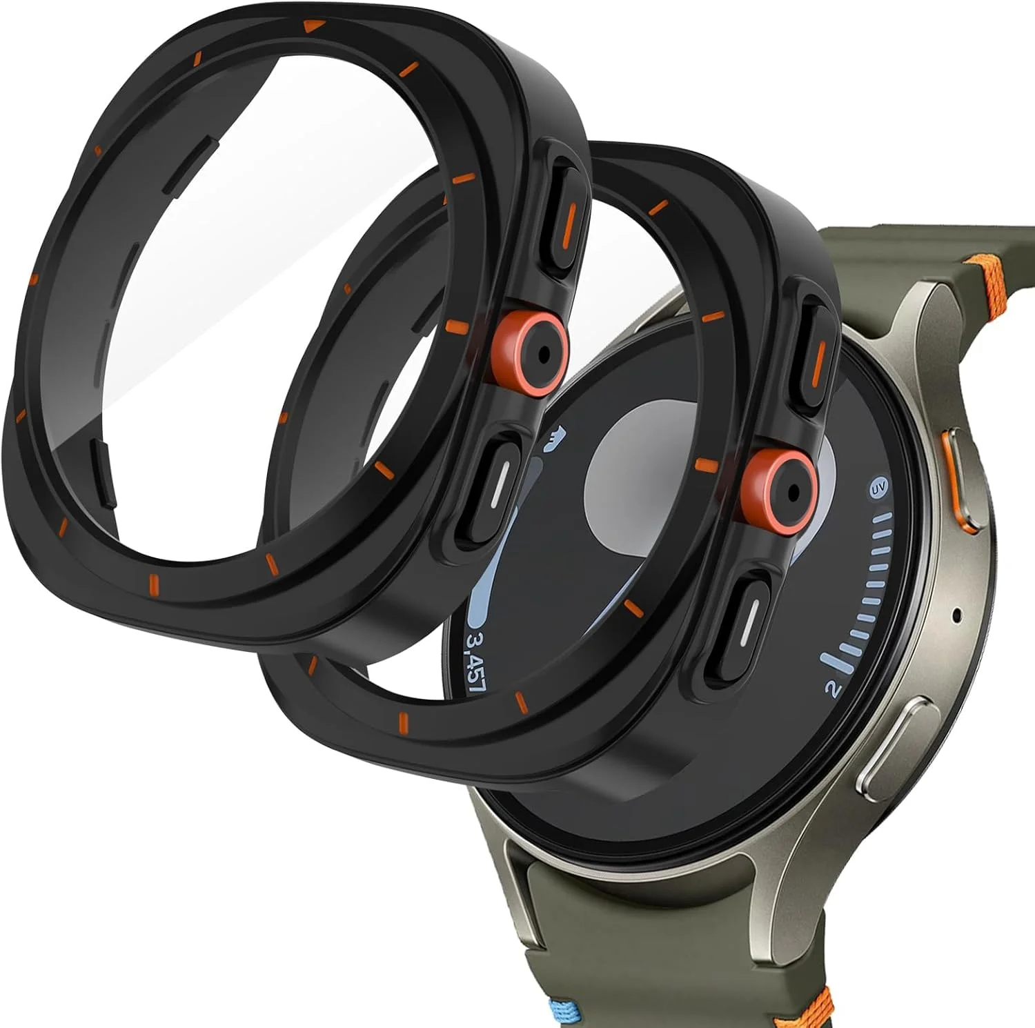 محافظ صفحه نمایش و قاب NALACAL برای ساعت هوشمند سامسونگ گلکسی واچ Ultra، لوازم جانبی پوشش شیشه ای حرارت دیده 44 و 47 میلی متری، محافظ کامپیوتر بادوام و مات