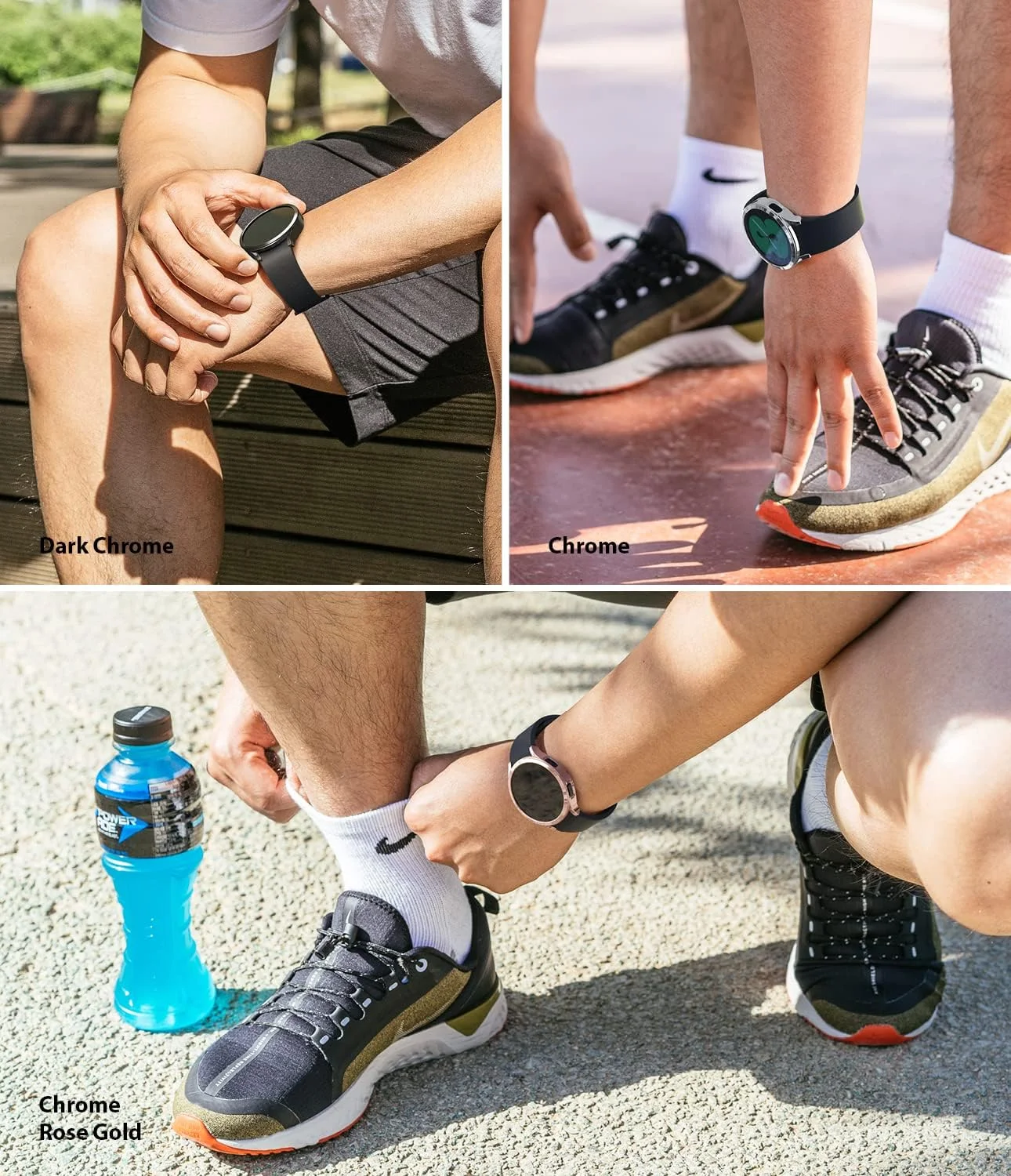 قاب باریک رینکه سازگار با ساعت هوشمند سامسونگ گلکسی واچ 4 40 میلی‌متری / گلکسی واچ FE (بسته 2 عددی) پوشش سخت و نازک پلی کربنات [فقط قاب] لوازم جانبی - شفاف و کروم (بسته 2 عددی)