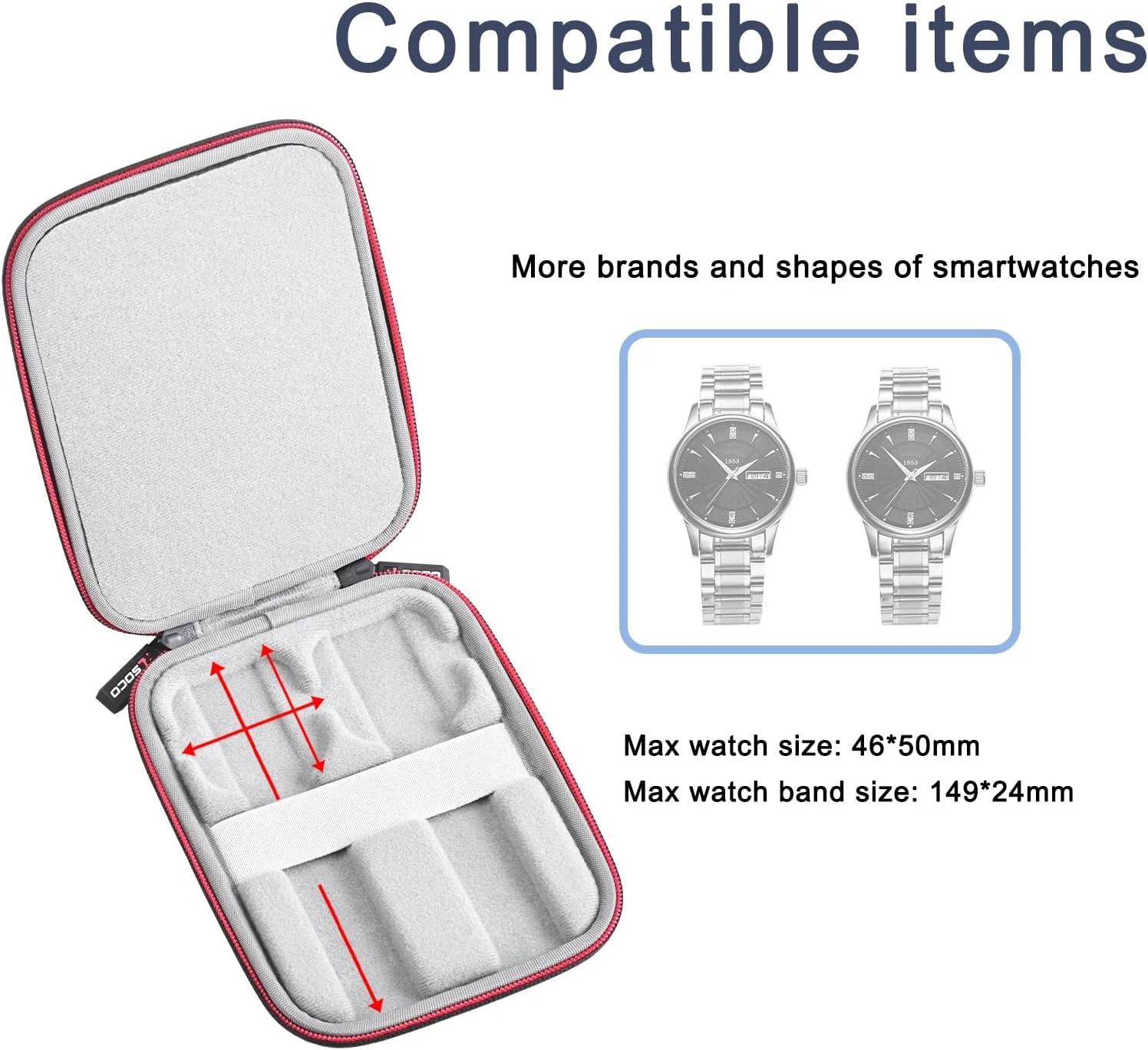 کیف نگهداری و سازمان دهنده ساعت RLSOCO برای 2 ساعت، محافظت قابل حمل و مقاوم را فراهم می کند، مناسب برای ساعت های مچی و هوشمند کاسیو/تایمکس/فسیل/اپل/سامسونگ و بیشتر تا اندازه 46 * 50 میلی متر کیف نگهداری و سازمان دهنده ساعت RLSOCO برای 2 ساعت، محافظت قابل حمل و مقاوم را فراهم می کند، مناسب برای ساعت های مچی و هوشمند کاسیو/تایمکس/فسیل/اپل/سامسونگ و بیشتر تا اندازه 46 * 50 میلی متر
