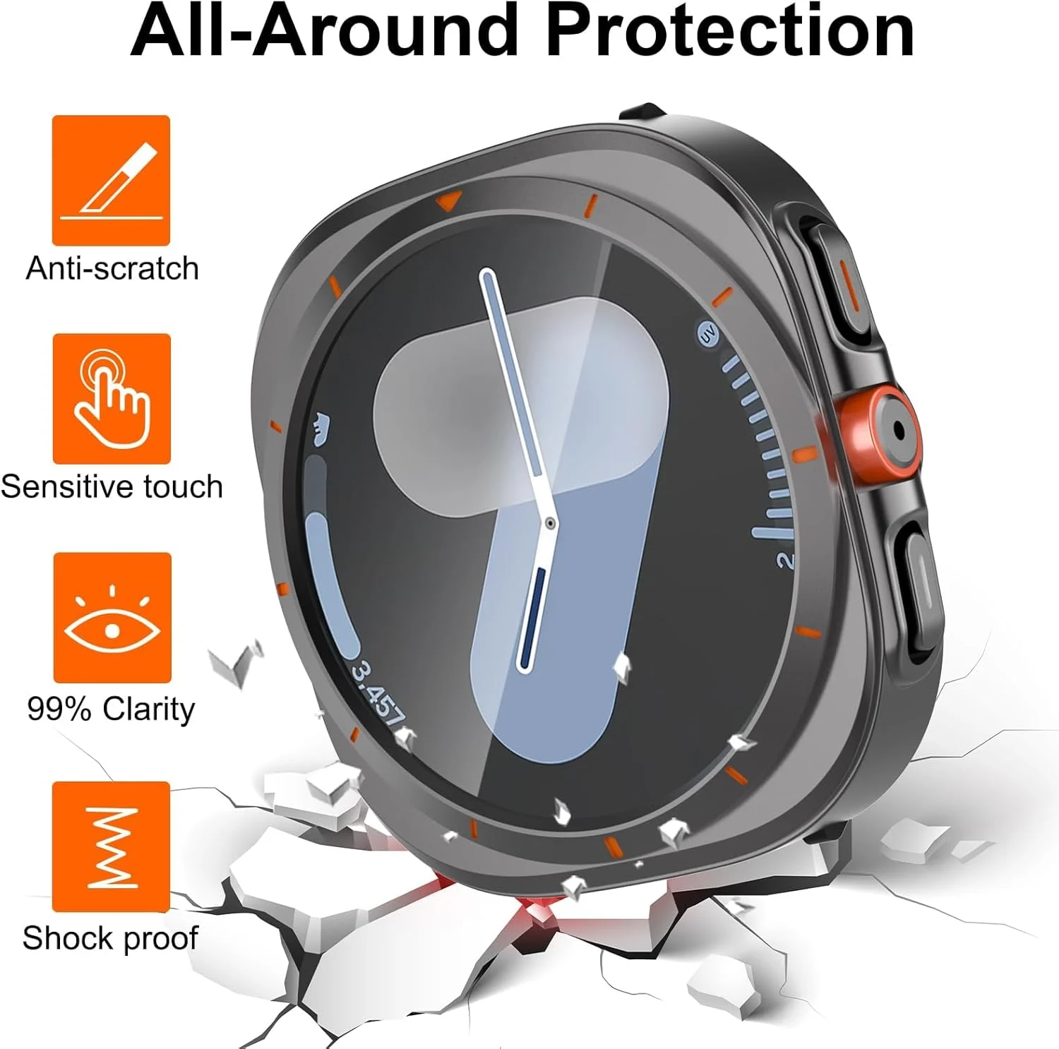 محافظ صفحه نمایش و قاب NALACAL برای ساعت هوشمند سامسونگ گلکسی واچ Ultra، لوازم جانبی پوشش شیشه ای حرارت دیده 44 و 47 میلی متری، محافظ کامپیوتر بادوام و مات محافظ صفحه نمایش و قاب NALACAL برای ساعت هوشمند سامسونگ گلکسی واچ Ultra، لوازم جانبی پوشش شیشه ای حرارت دیده 44 و 47 میلی متری، محافظ کامپیوتر بادوام و مات