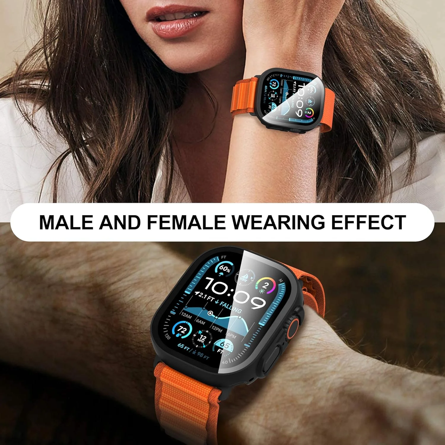 محافظ صفحه نمایش Suoman بسته 2 عددی مناسب برای اپل واچ Ultra/Ultra 2 49mm، محافظ صفحه نمایش تمام دور PC شیشه حرارت دیده فوق العاده نازک برای پوشش محافظ iWatch Ultra/iWatch Ultra 2 49mm - مشکی محافظ صفحه نمایش Suoman بسته 2 عددی مناسب برای اپل واچ Ultra/Ultra 2 49mm، محافظ صفحه نمایش تمام دور PC شیشه حرارت دیده فوق العاده نازک برای پوشش محافظ iWatch Ultra/iWatch Ultra 2 49mm - مشکی