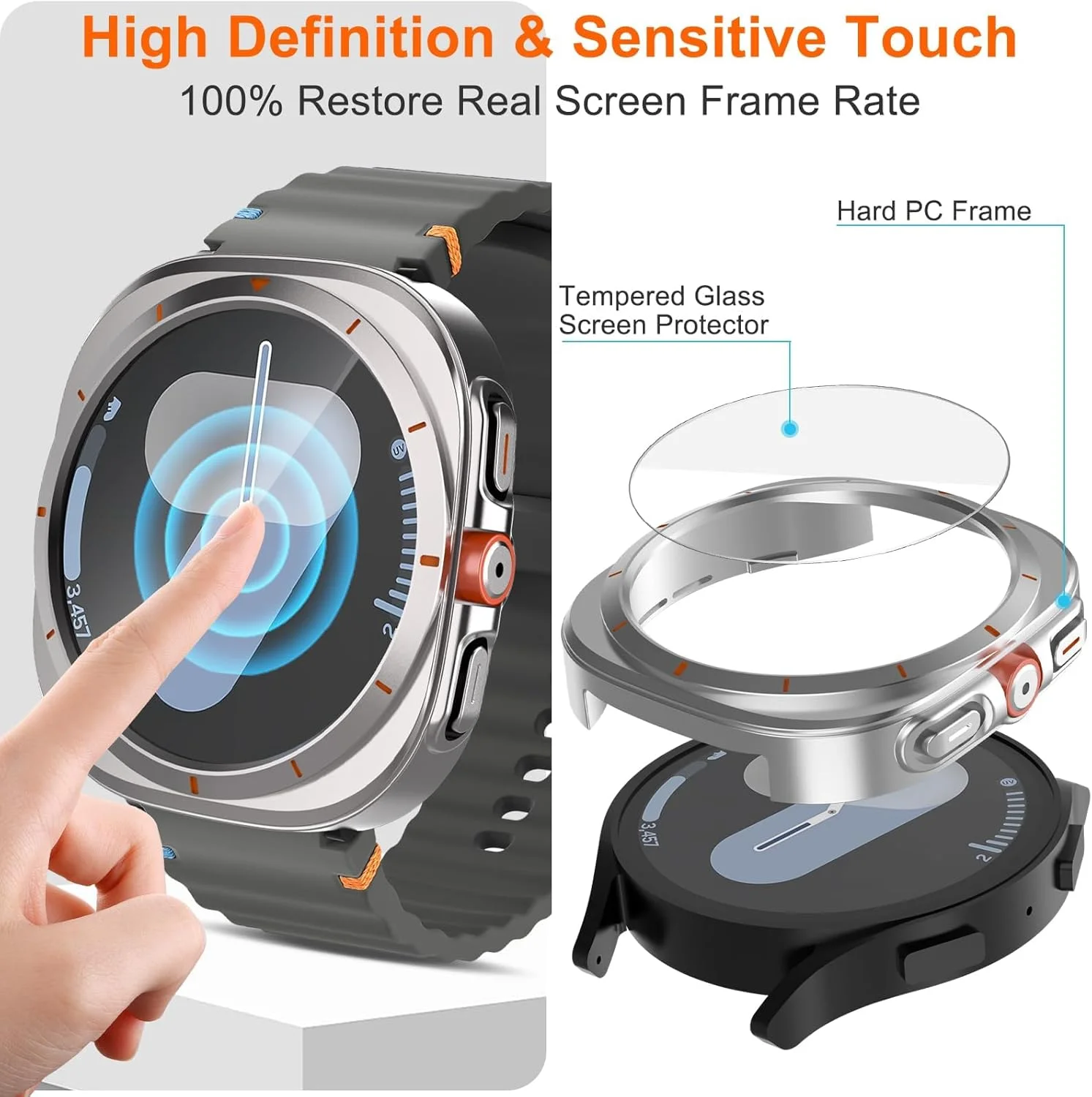 محافظ صفحه نمایش و قاب NALACAL برای ساعت هوشمند سامسونگ گلکسی واچ Ultra، لوازم جانبی پوشش شیشه ای حرارت دیده 44 و 47 میلی متری، محافظ کامپیوتر بادوام و مات محافظ صفحه نمایش و قاب NALACAL برای ساعت هوشمند سامسونگ گلکسی واچ Ultra، لوازم جانبی پوشش شیشه ای حرارت دیده 44 و 47 میلی متری، محافظ کامپیوتر بادوام و مات