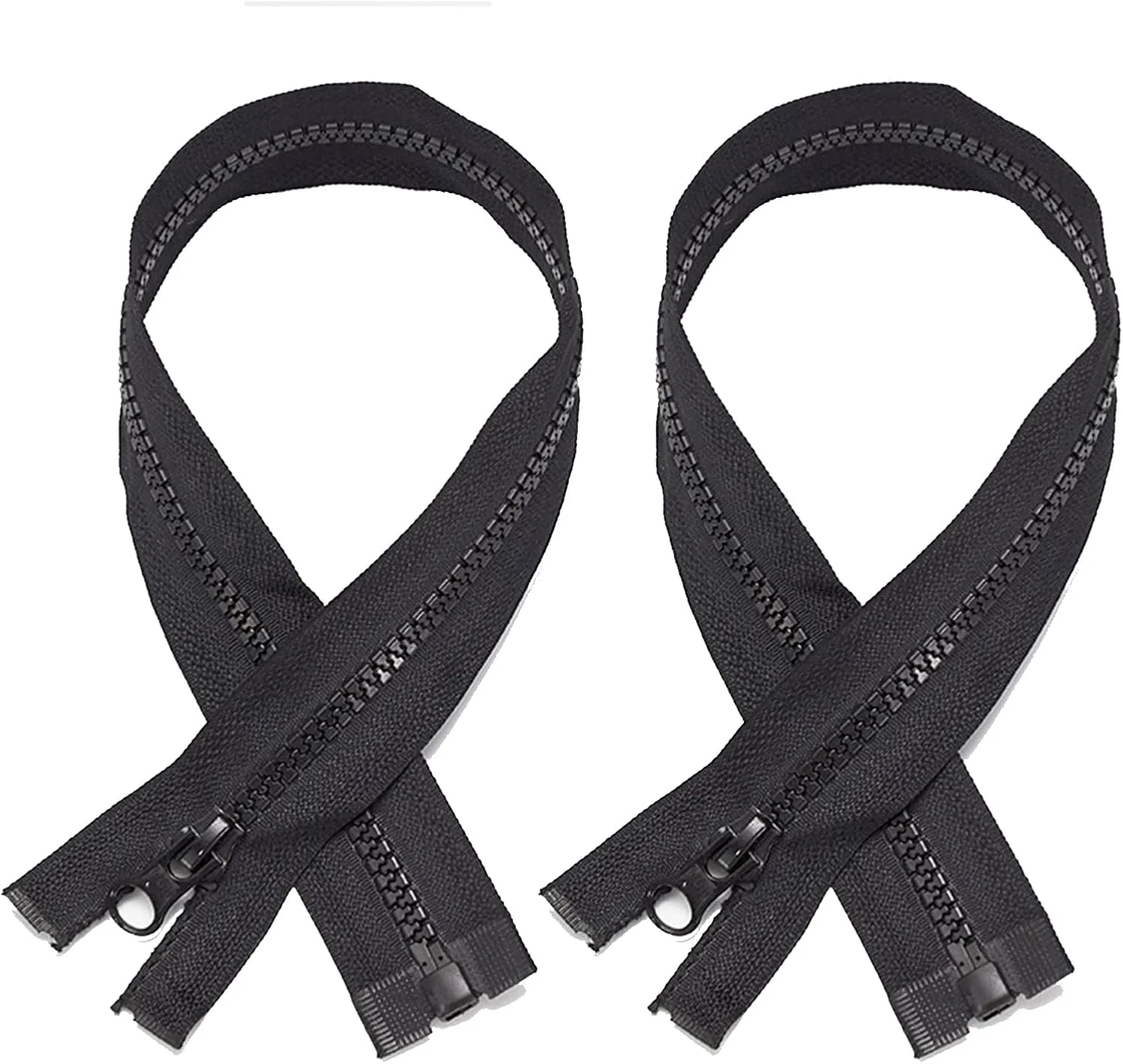 زیپ جداشدنی Biglumin ZIPPER - زیپ مشکی 80 سانتی‌متری، قابل استفاده برای لباس، بالش، چادر، کیف دستی (2 عدد)