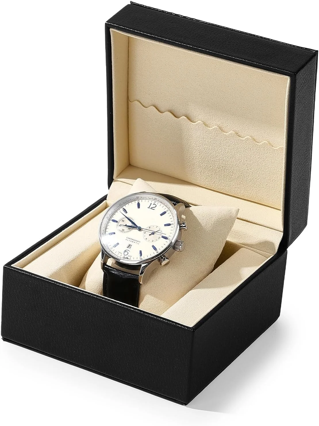 جعبه ساعت LBOYLOVE®، جعبه تکی ساعت چرمی PU با کوسن جداشدنی برای زنان و مردان، جعبه نمایش ساعت، جعبه نگهداری قابل حمل برای ساعت مچی، ساعت های هوشمند، دستبندها
