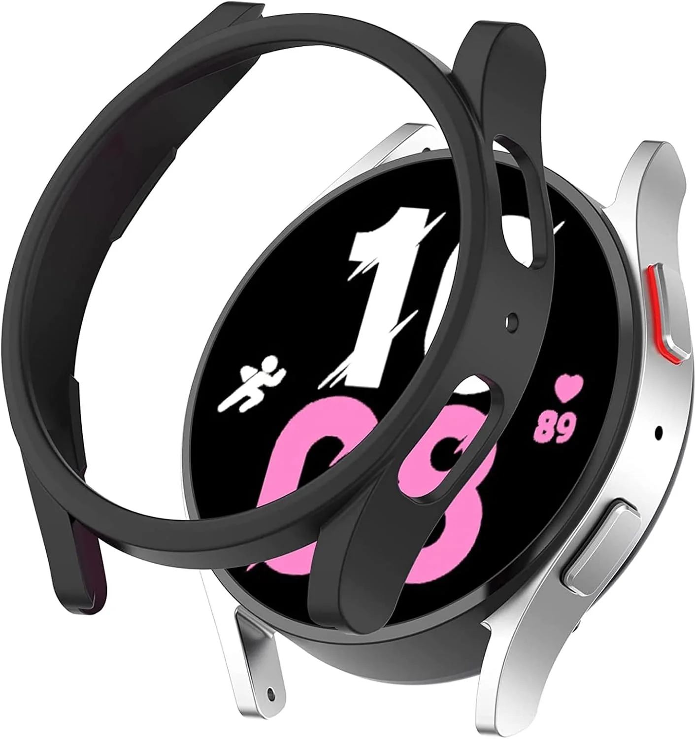 قاب محافظ جایگزین Disscool سازگار با ساعت هوشمند سامسونگ گلکسی Watch5 Pro 45mm، قاب محافظ نرم و ضد ضربه PC برای لوازم جانبی ساعت هوشمند مردانه و زنانه (PC/مشکی)