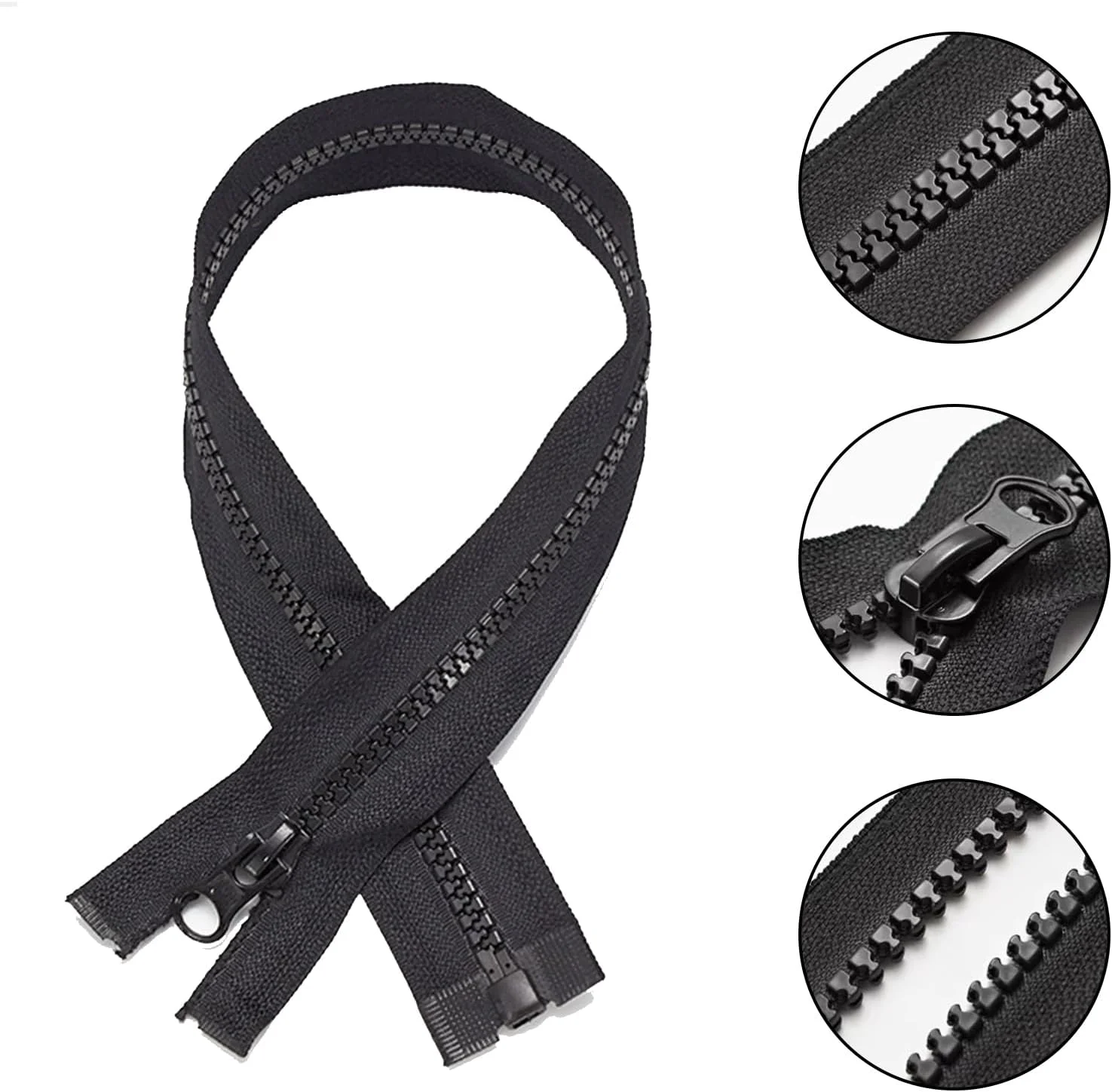 زیپ جداشدنی Biglumin ZIPPER - زیپ مشکی 80 سانتیمتری، قابل استفاده برای لباس، بالش، چادر، کیف دستی (2 عدد) زیپ جداشدنی Biglumin ZIPPER - زیپ مشکی 80 سانتیمتری، قابل استفاده برای لباس، بالش، چادر، کیف دستی (2 عدد)