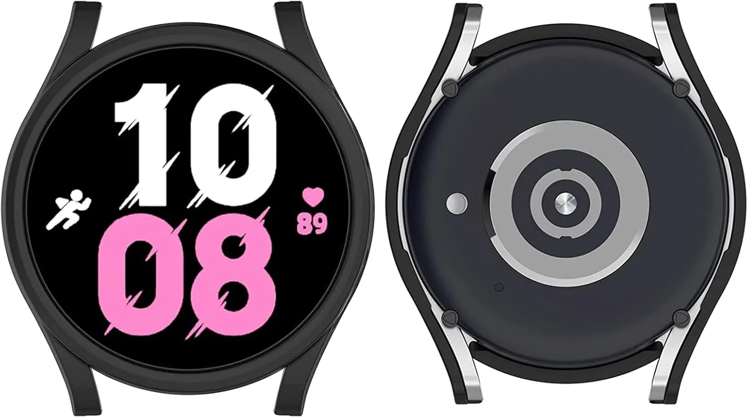 قاب محافظ جایگزین Disscool سازگار با ساعت هوشمند سامسونگ گلکسی Watch5 Pro 45mm، قاب محافظ نرم و ضد ضربه PC برای لوازم جانبی ساعت هوشمند مردانه و زنانه (PC/مشکی)