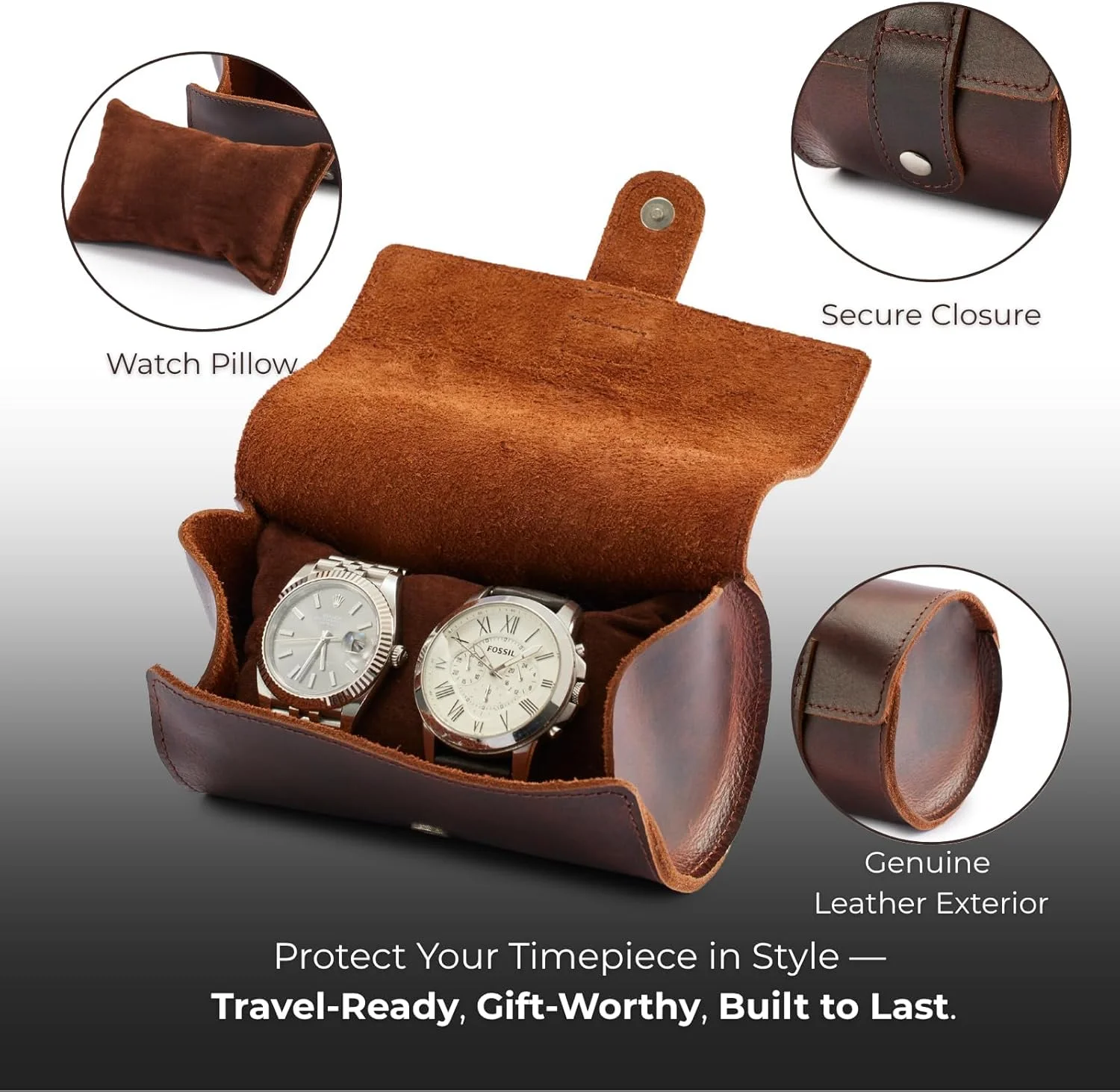 کیف مسافرتی ساعت چرمی اصل - مناسب برای نگهداری 2 ساعت | جعبه نگهداری لوکس و جمع و جور با بالشتک | نظم دهنده ساعت مردانه برای سفرهای کاری و هدیه (مشکی، آستر RFID) کیف مسافرتی ساعت چرمی اصل - مناسب برای نگهداری 2 ساعت | جعبه نگهداری لوکس و جمع و جور با بالشتک | نظم دهنده ساعت مردانه برای سفرهای کاری و هدیه (مشکی، آستر RFID)