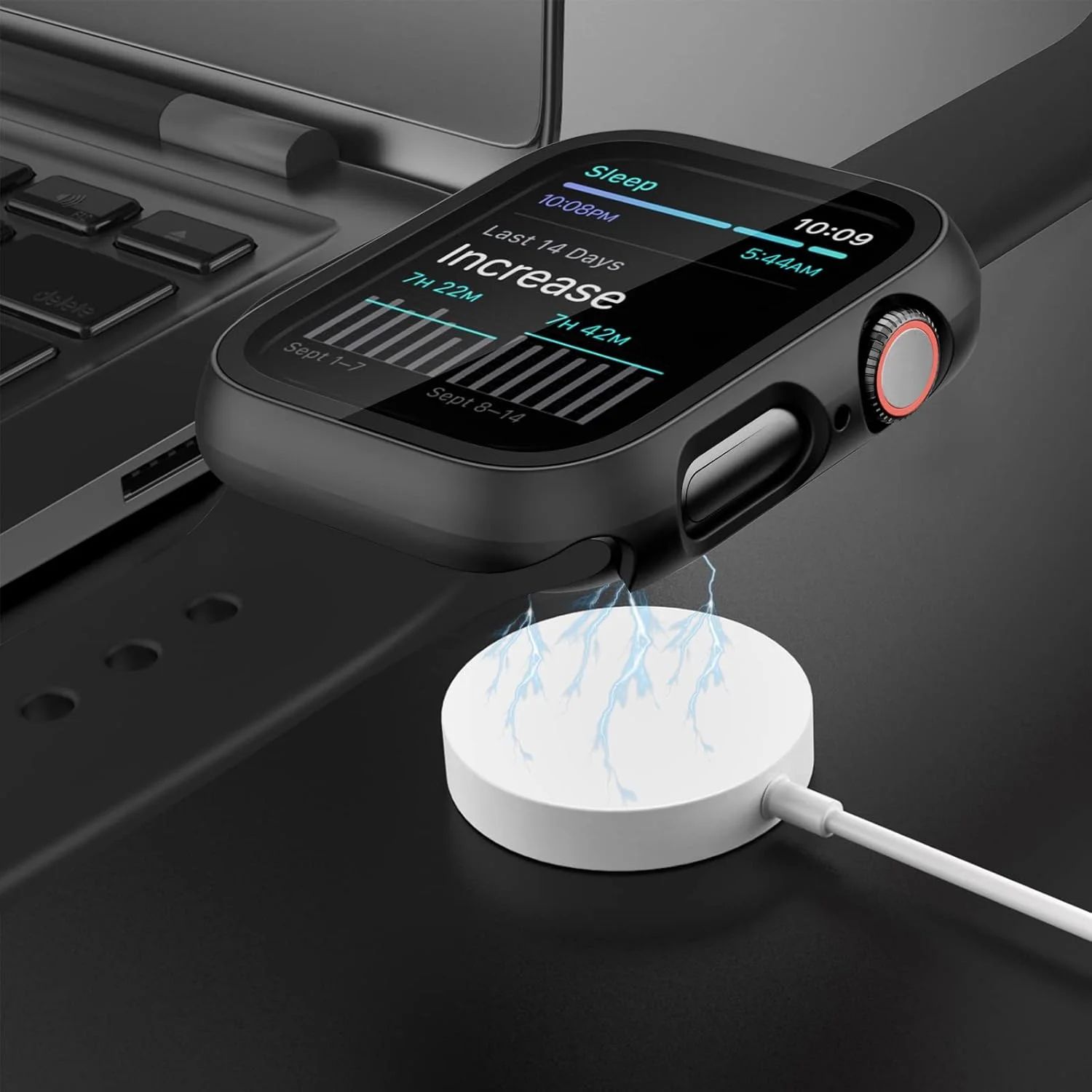 بسته 2 عددی محافظ صفحه نمایش شیشه ای حرارت دیده JZK برای اپل واچ SE(2023) سری 6/5/4/SE 40mm، محافظ باریک بامپر پوشش کامل PC سخت محافظ HD فوق العاده نازک برای iWatch 40mm، شفاف