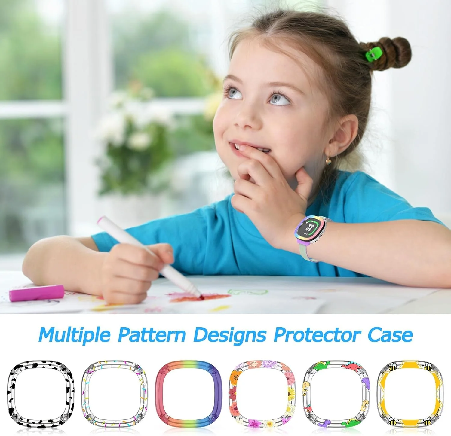 محافظ لبه ساعت هوشمند کودکانه Fitbit Google Ace LTE، بسته 2 عددی، کاور محافظ کارتونی زیبا، ضربه گیر سیلیکونی نرم، بادوام و نصب آسان برای استفاده روزانه محافظ لبه ساعت هوشمند کودکانه Fitbit Google Ace LTE، بسته 2 عددی، کاور محافظ کارتونی زیبا، ضربه گیر سیلیکونی نرم، بادوام و نصب آسان برای استفاده روزانه