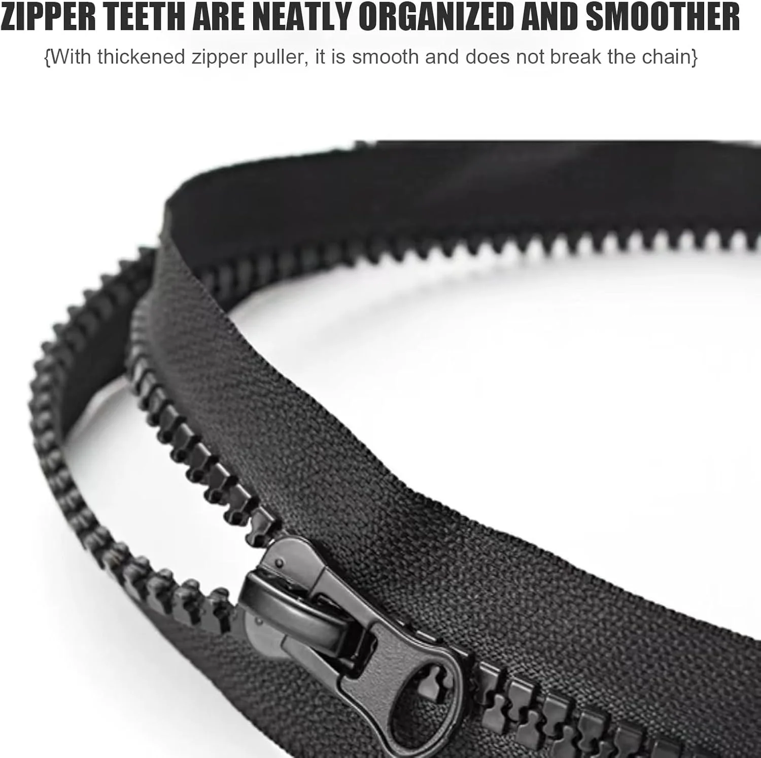 زیپ جداشدنی Biglumin ZIPPER - زیپ مشکی 80 سانتیمتری، قابل استفاده برای لباس، بالش، چادر، کیف دستی (2 عدد) زیپ جداشدنی Biglumin ZIPPER - زیپ مشکی 80 سانتیمتری، قابل استفاده برای لباس، بالش، چادر، کیف دستی (2 عدد)
