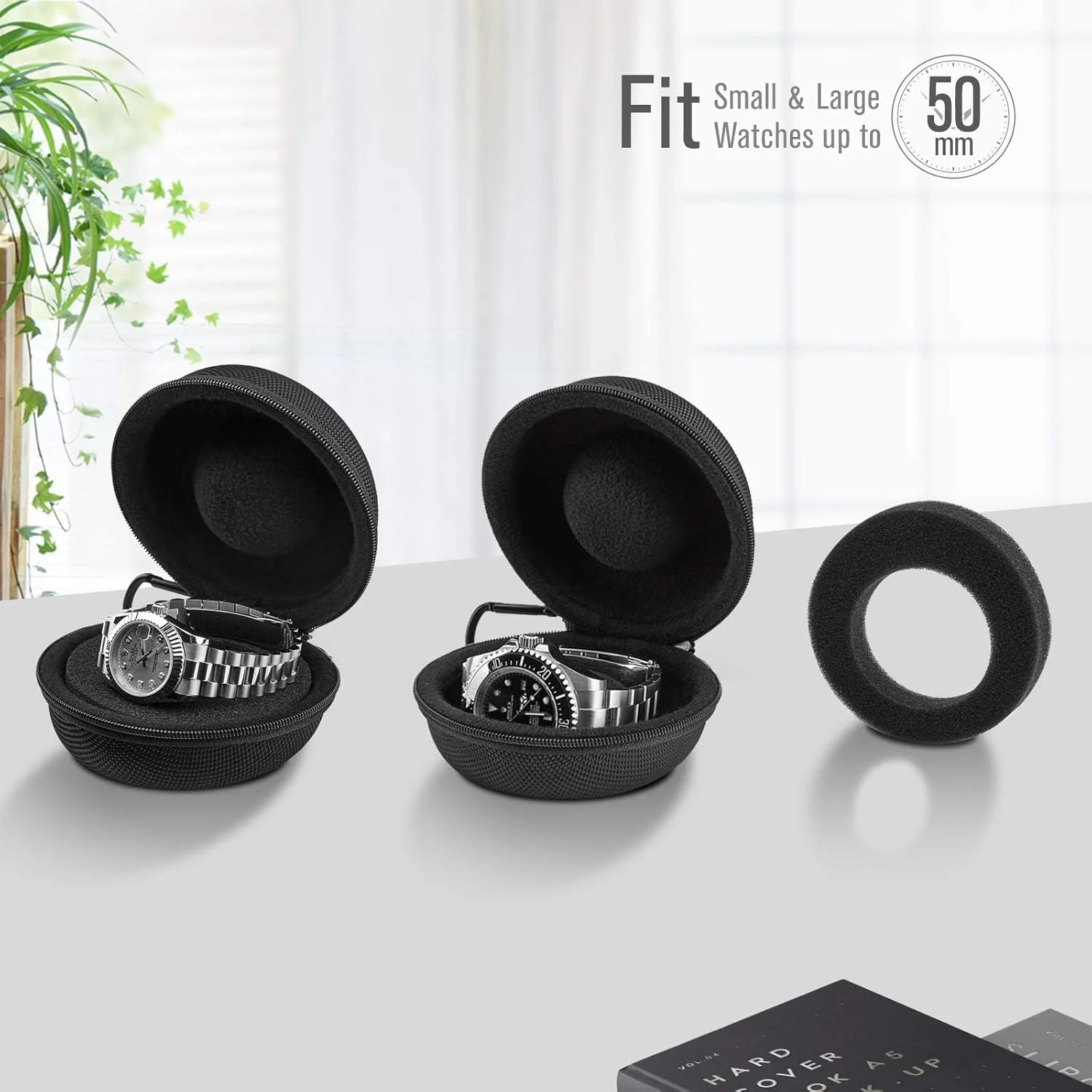 کیف مسافرتی ساعت با اندازه جهانی، مشکی، مناسب تا 50 میلیمتر، فضای داخلی نرم و مخملی با زیپ، جعبه حمل ساعت مچی، نگهدارنده ساعت هوشمند برای سفر، فضای باز، استفاده روزانه و نگهداری در منزل کیف مسافرتی ساعت با اندازه جهانی، مشکی، مناسب تا 50 میلیمتر، فضای داخلی نرم و مخملی با زیپ، جعبه حمل ساعت مچی، نگهدارنده ساعت هوشمند برای سفر، فضای باز، استفاده روزانه و نگهداری در منزل