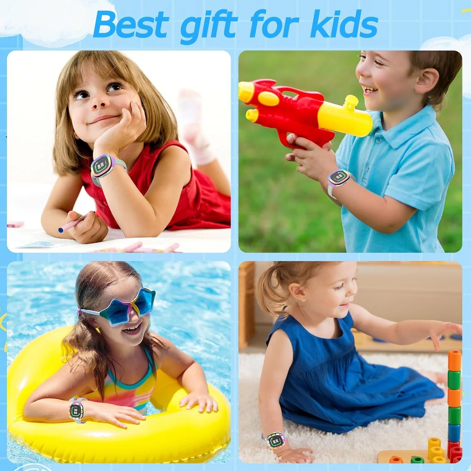 محافظ لبه ساعت هوشمند کودکانه Fitbit Google Ace LTE، بسته 2 عددی، کاور محافظ کارتونی زیبا، ضربه گیر سیلیکونی نرم، بادوام و نصب آسان برای استفاده روزانه محافظ لبه ساعت هوشمند کودکانه Fitbit Google Ace LTE، بسته 2 عددی، کاور محافظ کارتونی زیبا، ضربه گیر سیلیکونی نرم، بادوام و نصب آسان برای استفاده روزانه