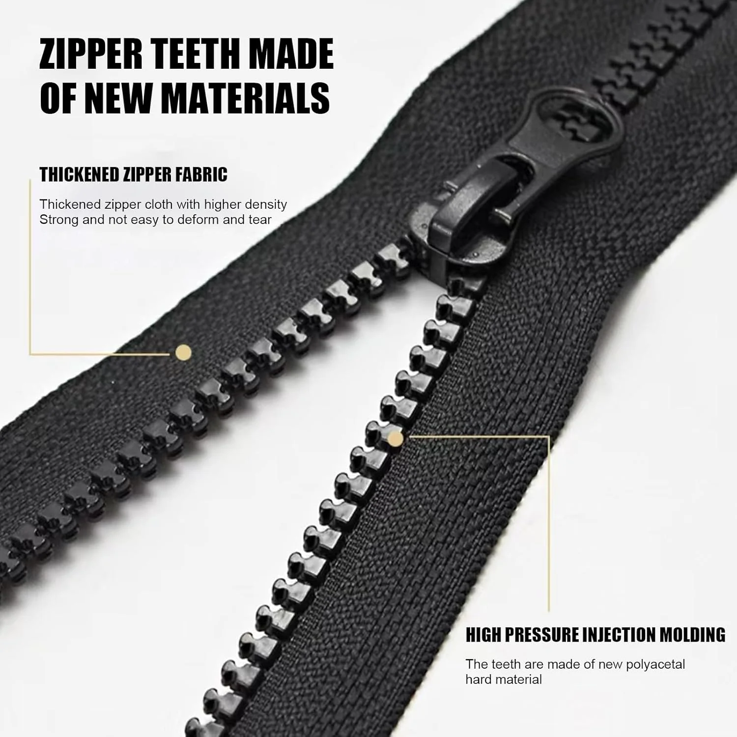 زیپ جداشدنی Biglumin ZIPPER - زیپ مشکی 80 سانتیمتری، قابل استفاده برای لباس، بالش، چادر، کیف دستی (2 عدد) زیپ جداشدنی Biglumin ZIPPER - زیپ مشکی 80 سانتیمتری، قابل استفاده برای لباس، بالش، چادر، کیف دستی (2 عدد)