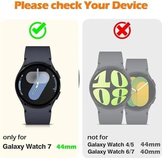 محافظ صفحه نمایش شیشه ای و قاب محافظ دادو سازگار با ساعت هوشمند سامسونگ گلکسی واچ 7 سایز 44 میلی‌متری، محافظ پلاستیکی کامل ساعت (شفاف)