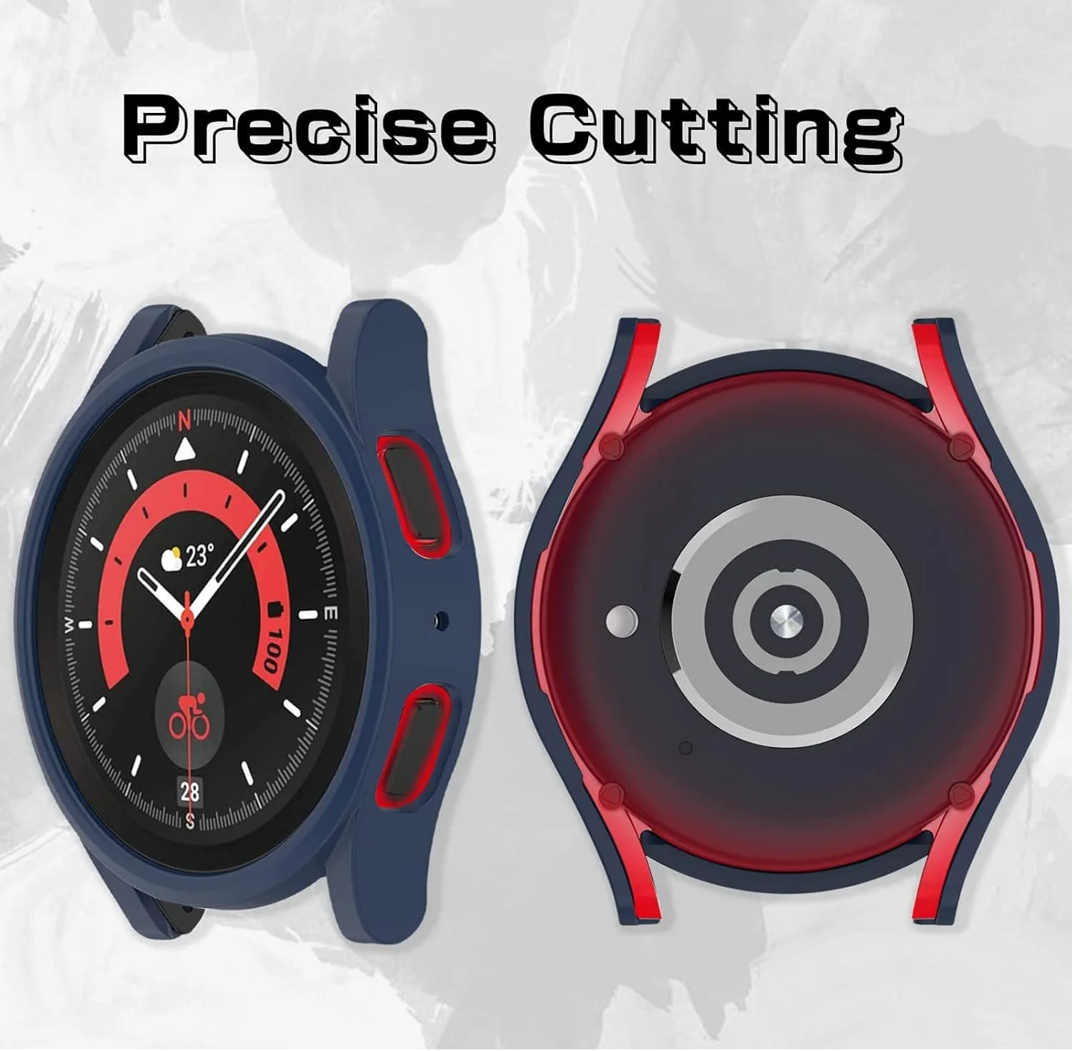 قاب محافظ جایگزین Disscool سازگار با ساعت هوشمند سامسونگ گلکسی Watch5 Pro 45mm، قاب محافظ نرم و ضد ضربه PC برای لوازم جانبی ساعت هوشمند مردانه و زنانه (PC/مشکی)