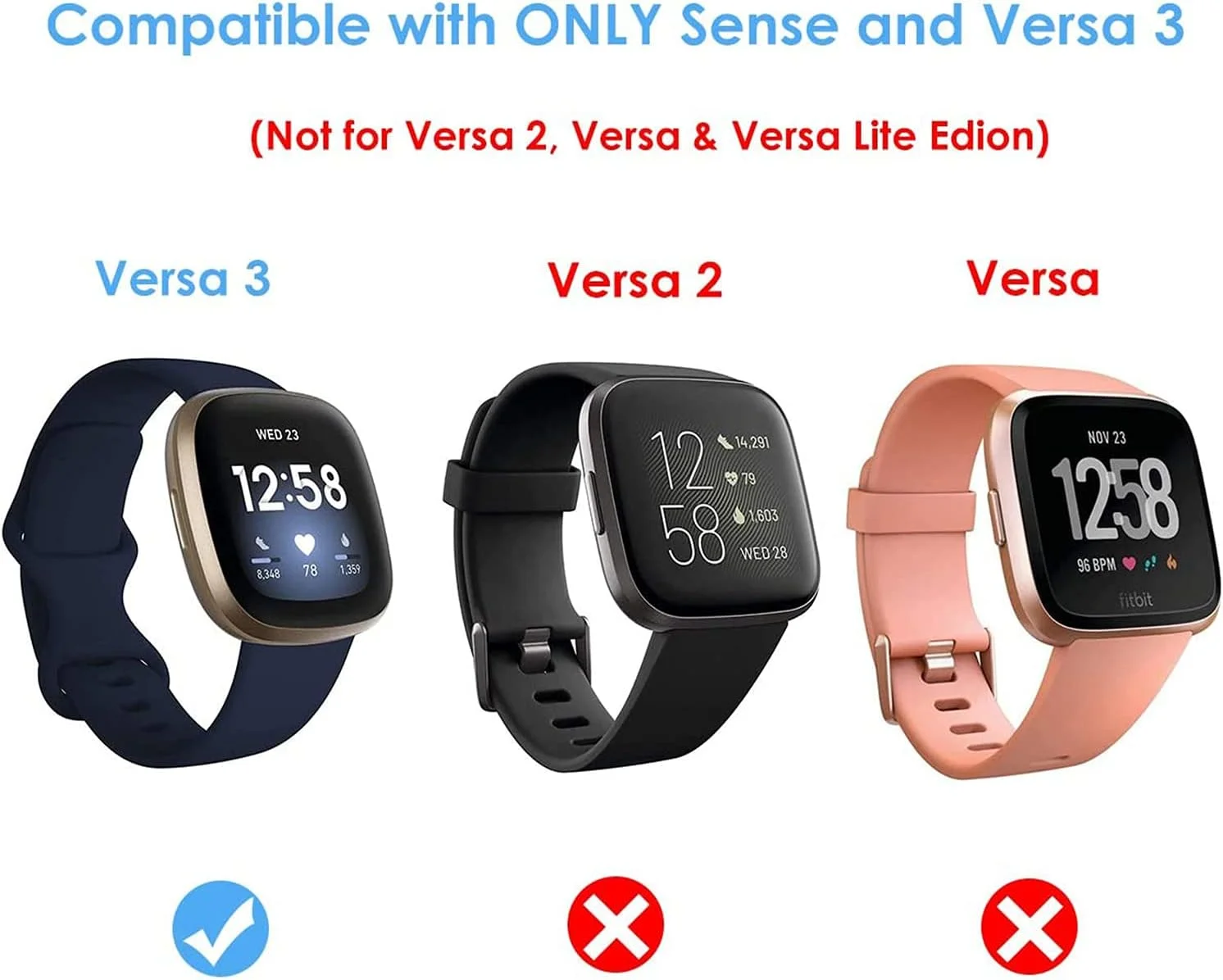 محافظ صفحه نمایش ساعت هوشمند DELFINO، سازگار با Fitbit Sense و Versa 3، کاور محافظ TPU نرم و روکشدار، محافظ کامل برای ساعت هوشمند Sense، بستهی 4 عددی محافظ صفحه نمایش ساعت هوشمند DELFINO، سازگار با Fitbit Sense و Versa 3، کاور محافظ TPU نرم و روکشدار، محافظ کامل برای ساعت هوشمند Sense، بستهی 4 عددی